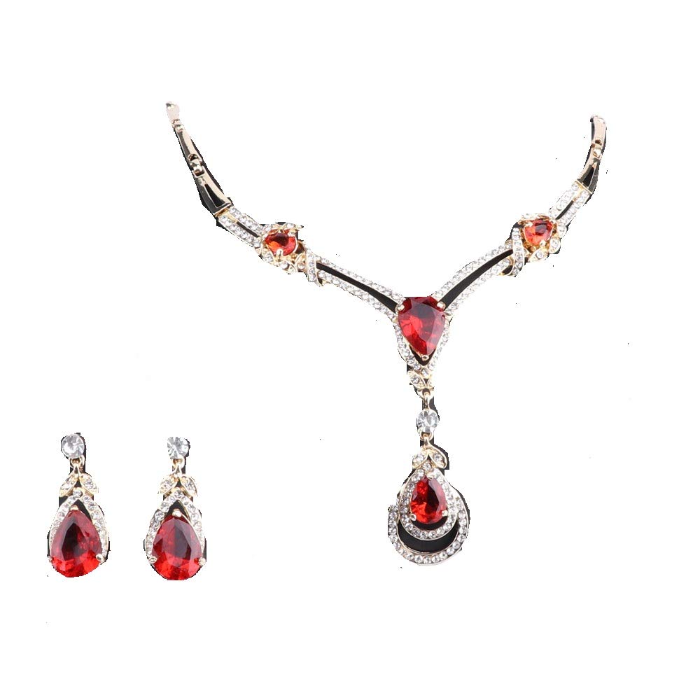 Elegant Austrian Crystal Zircon Bridal Jewelry Set - Necklace & Earrings for Women | Perfect Wedding Gift & Dress Accessory | Ideal for Bridal Showers, Weddings, and Formal Events