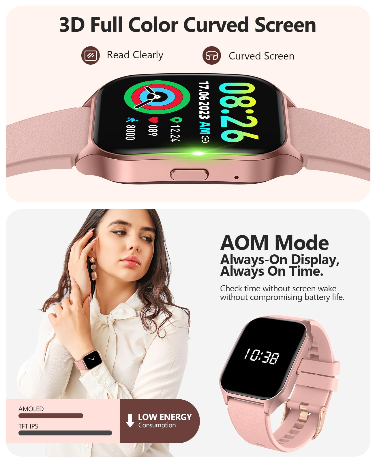 SOUYIE Smart Watch for Women with Call Function, 2.06