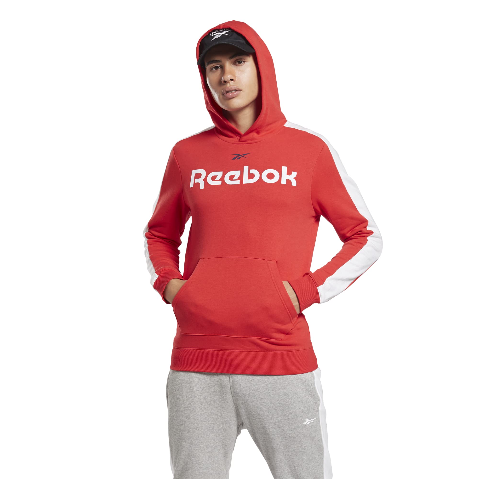 Reebok Men's Training Essentials Graphic Sweatshirt - Comfortable Workout Hoodie for Gym & Casual Wear | Moisture-Wicking Fabric for Active Lifestyles