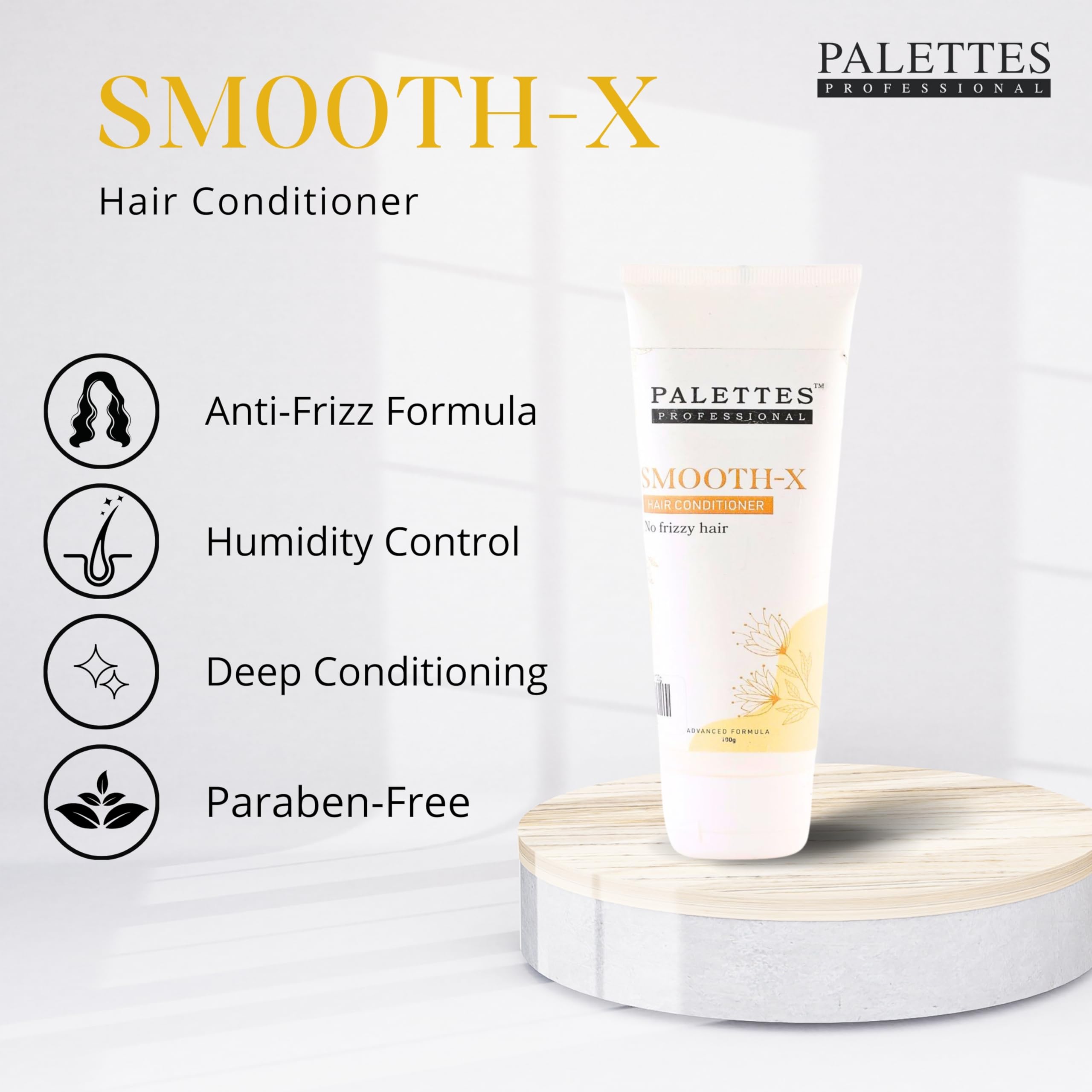 Palettes Professional Smooth-X Conditioner for Men & Women (100G) - Intense Repair & Deep Conditioning for Dry, Damaged, Frizzy Hair | Salon-Quality Hair Care for Smooth, Healthy Locks at Home