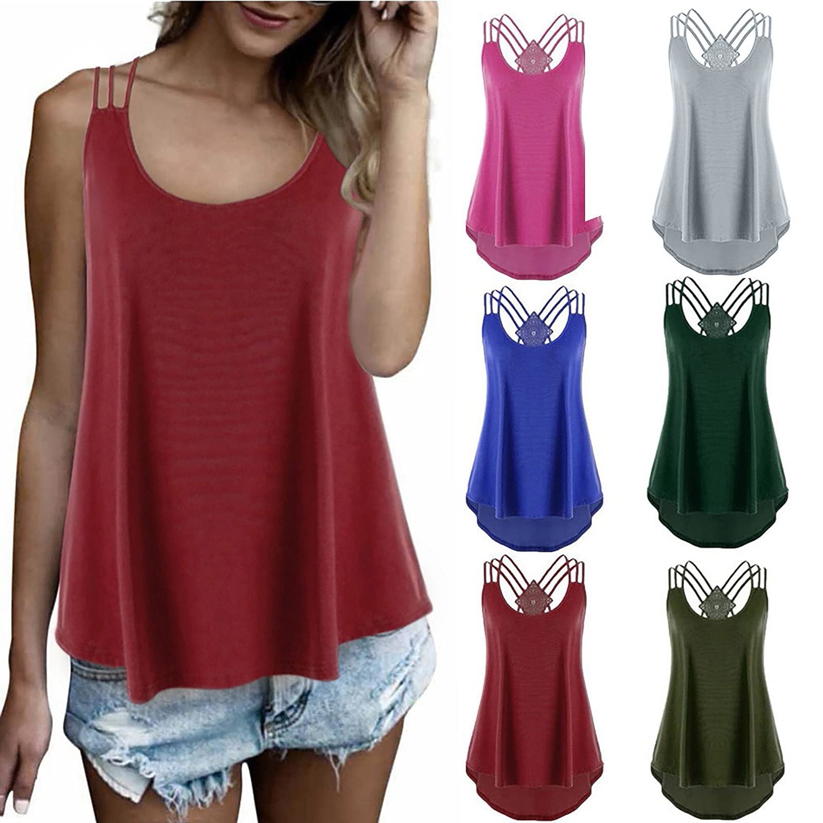 Trendy Women's Cross Back Tank Top - Sexy Sleeveless Summer Workout Shirt | Comfortable Casual Tunic for Gym, Beach & Going Out