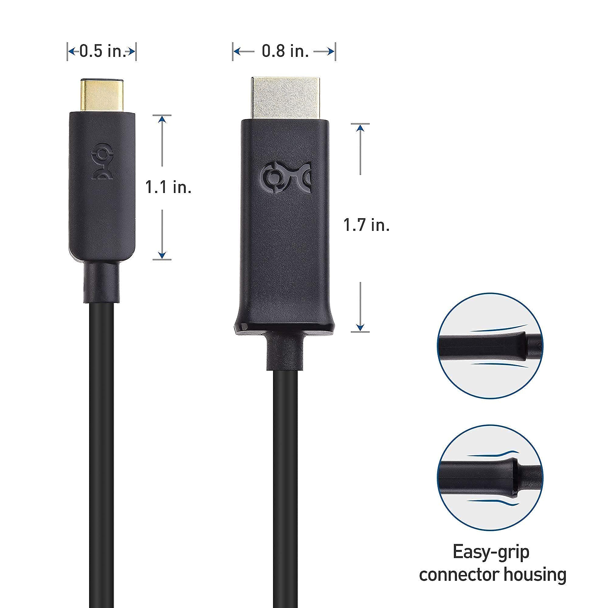 Active DisplayPort to HDMI Adapter 4K 60Hz with Eyefinity Technology & USB C to HDMI Cable 6ft - Dual Monitor Setup for Gaming, Home Theater, and Office Workstations