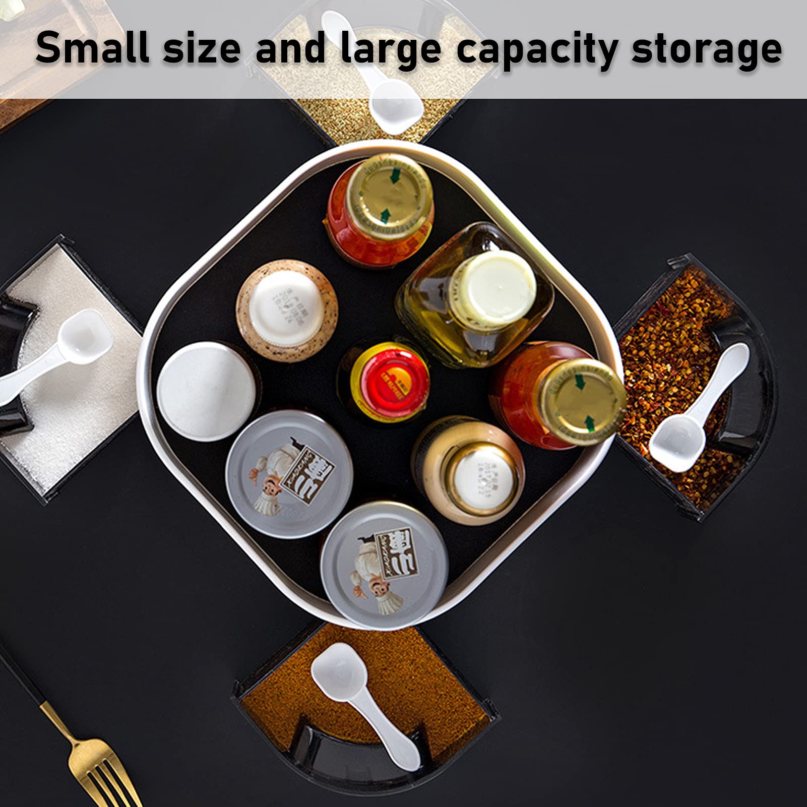 Rotating Spice Rack Organizer - 360° Spinning Spice Tray for Kitchen Cabinet, Countertop | Perfect for Storing Condiments, Seasonings & Cooking Essentials