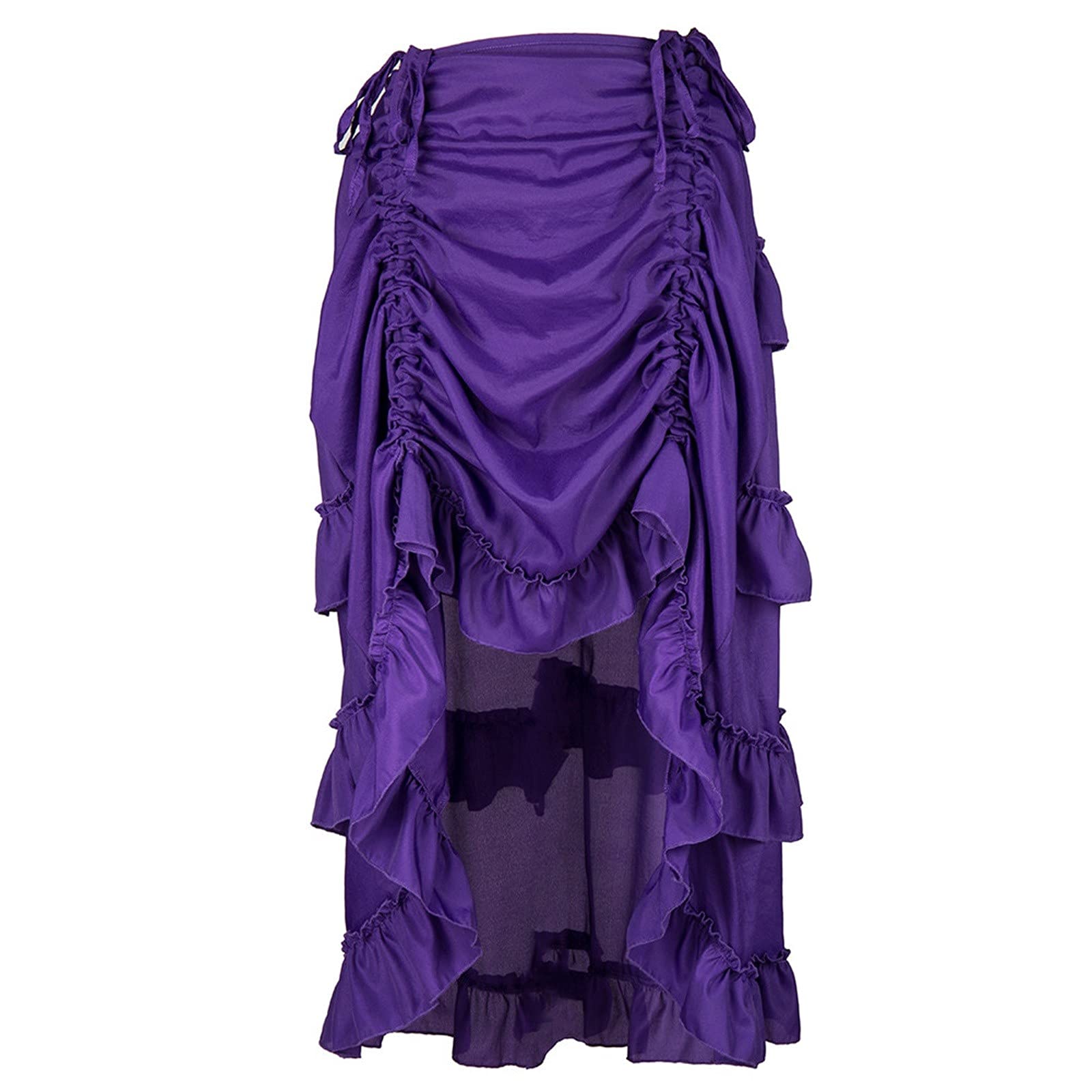 Steampunk Gothic Ruffles Skirt for Women - Plus Size Wrap Hip Skirt | Victorian Cosplay, Renaissance Fair, Gothic Lolita Fashion Outfit