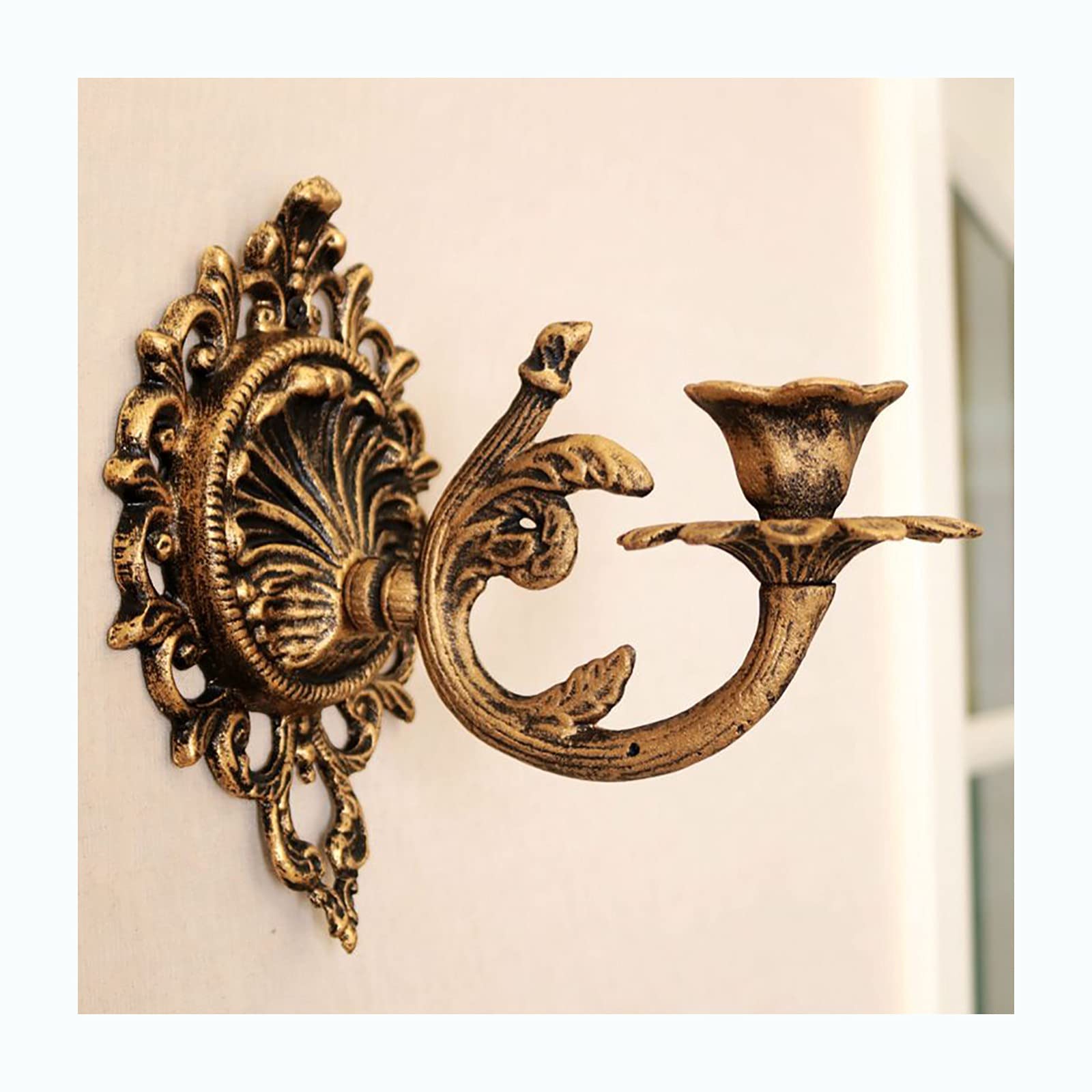 Vintage Metal Wall Candle Sconces - Decorative Retro Candle Holders for Living Room, Bedroom & Dining Room - Perfect for Home Decor, Wedding & Holiday Gifts
