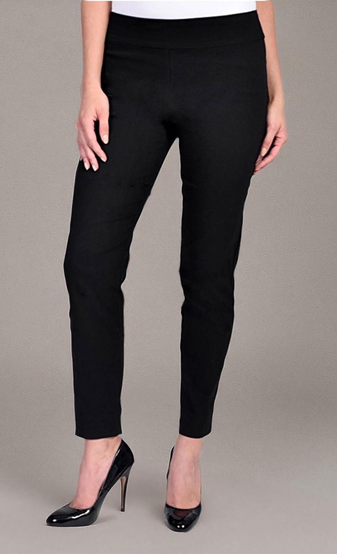 Krazy Larry Women's Pull-On Ankle Pants - Stretchy Comfort Pants for Work, Travel & Casual Wear