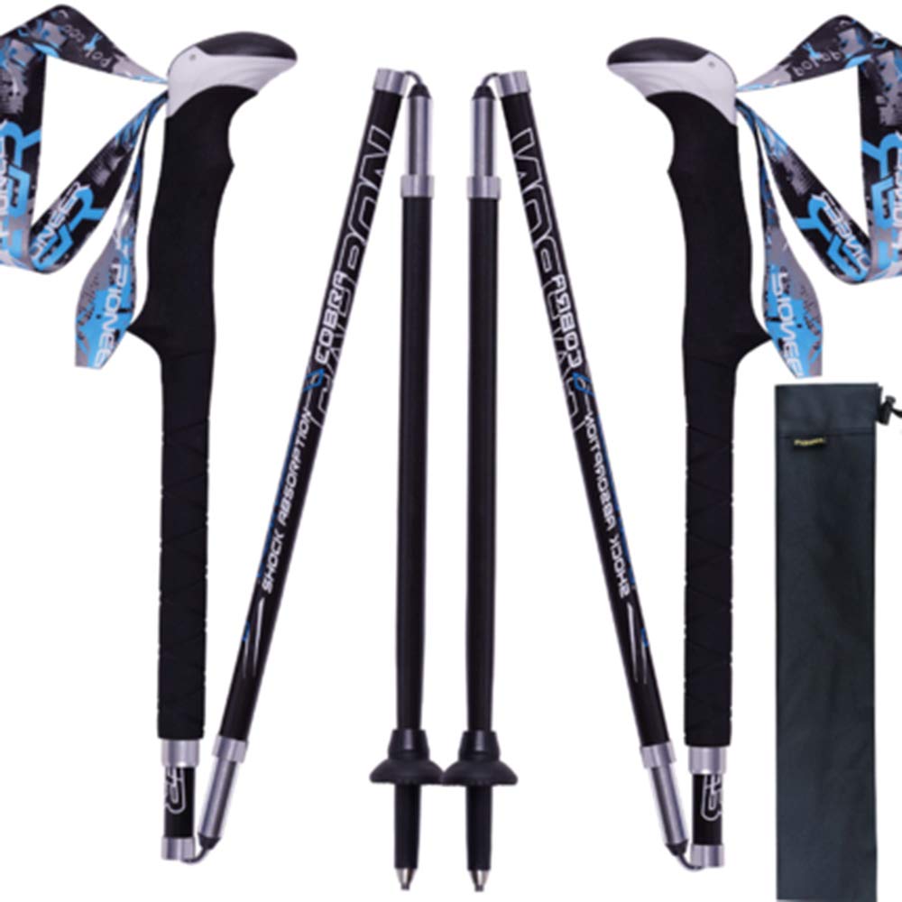 2 Pack Collapsible Ultralight Carbon Fiber Trekking Poles - Anti-Shock, Adjustable & Lightweight Hiking Sticks for Men Women | Perfect for Hiking, Camping, Mountaineering, Backpacking & Outdoor Adventures