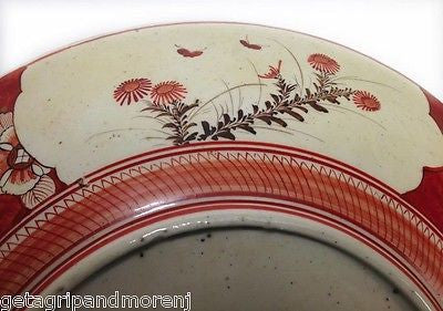 Antique Japanese Kutani Ceramic Plate - 19th Century Hand-Painted Collectible Art Piece for Home Decor & Display