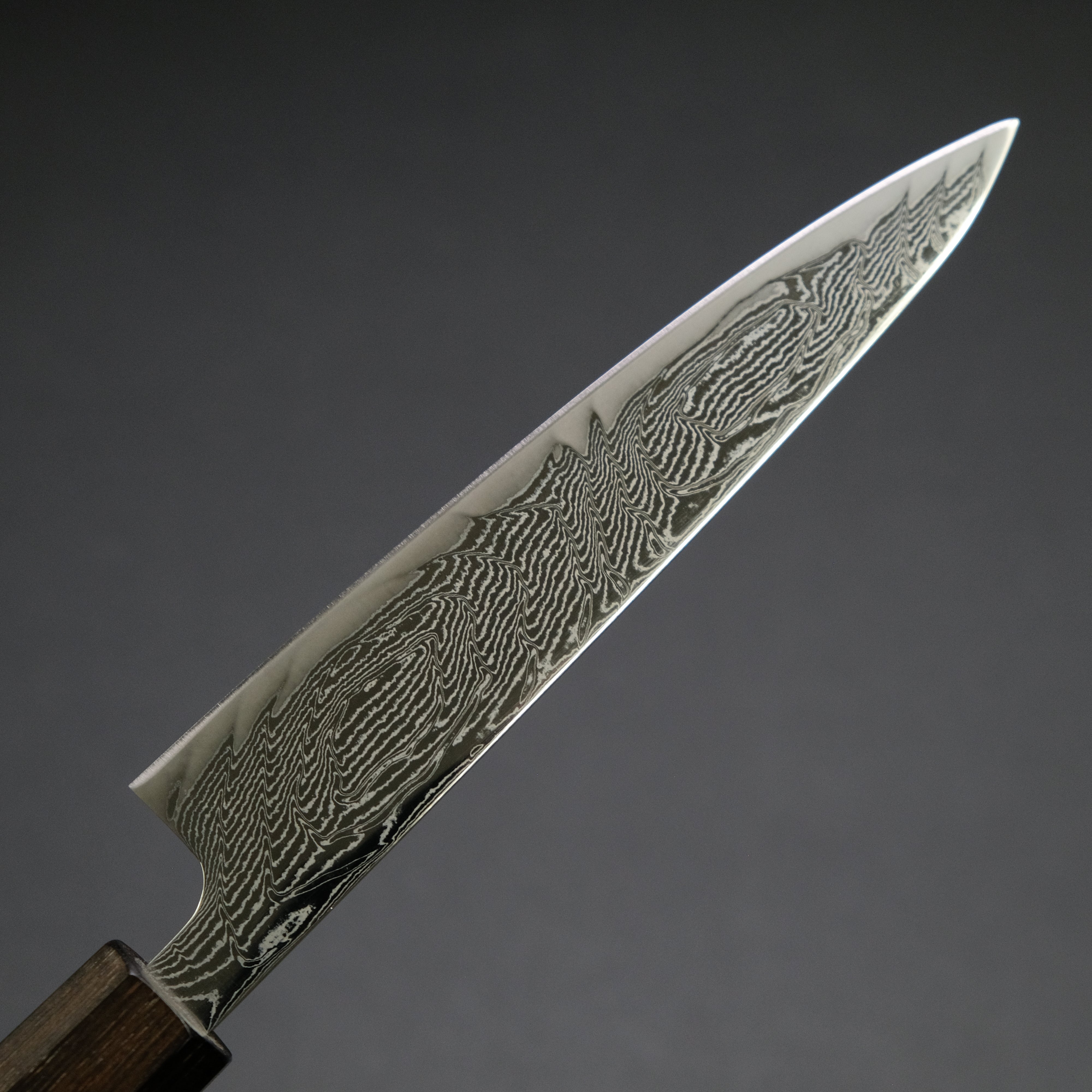 Hitohira Futana 135mm Petty Knife - Nickel Damascus Steel Blade with Tagayasan Wood Handle - Perfect for Precision Slicing, Fruit Cutting & Kitchen Tasks