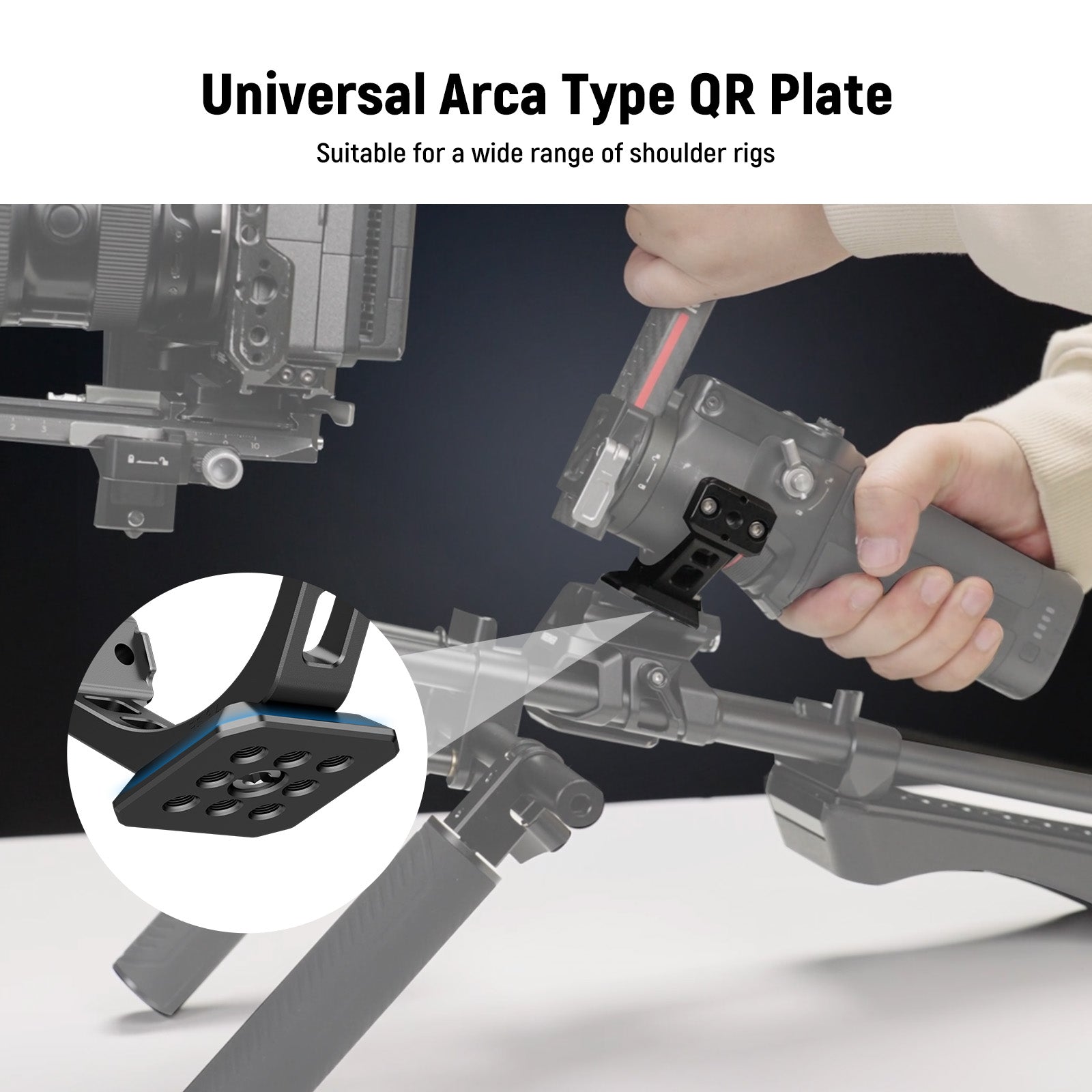 NEEWER GA030/GA030P Arca Type NATO Mount Adapter Compatible with DJI RS3/RS3 Pro/RS4/RS4 Pro - Camera Stabilizer Quick Release Plate for Professional Videography & Photography