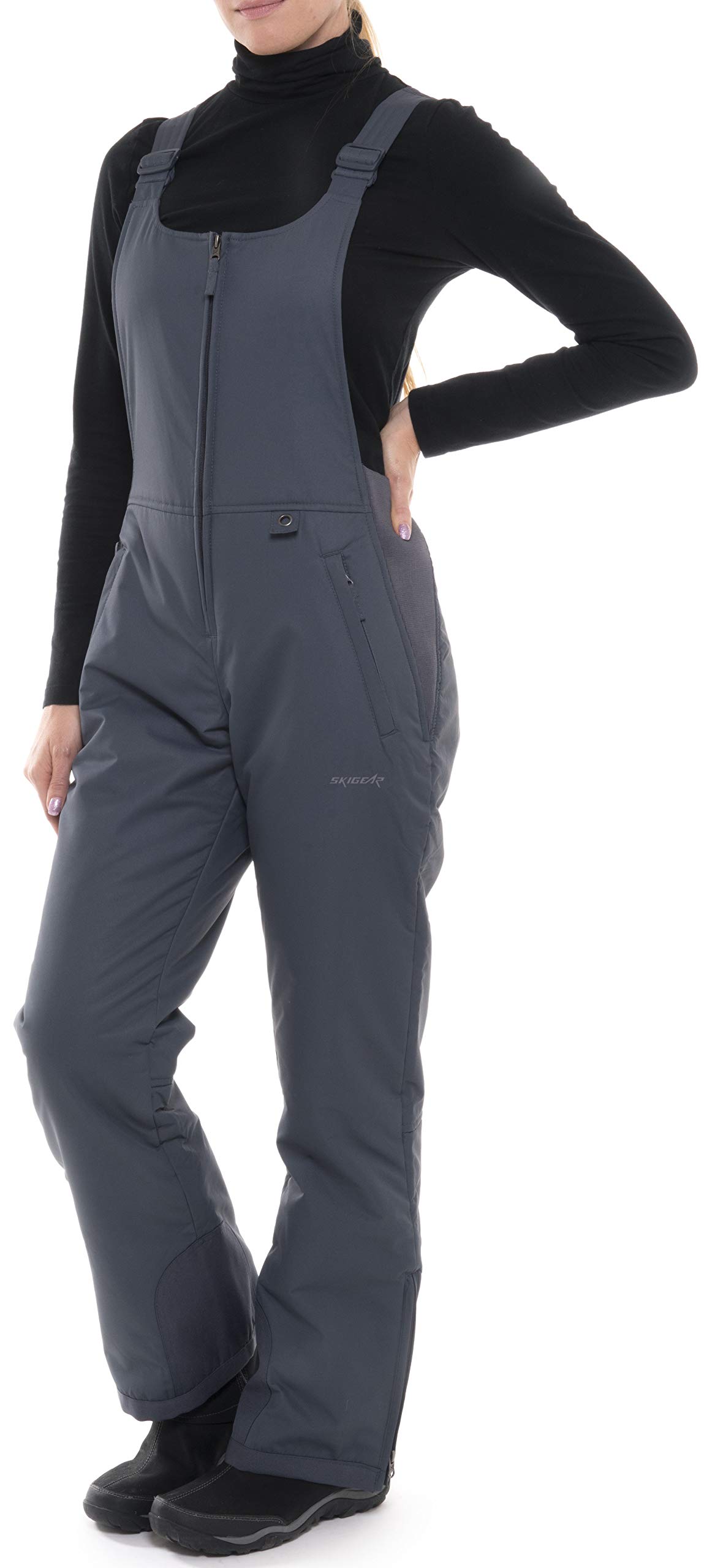 SkiGear Women's Insulated Waterproof Bib Overalls - Winter Snow Pants for Skiing, Snowboarding & Cold Weather Activities
