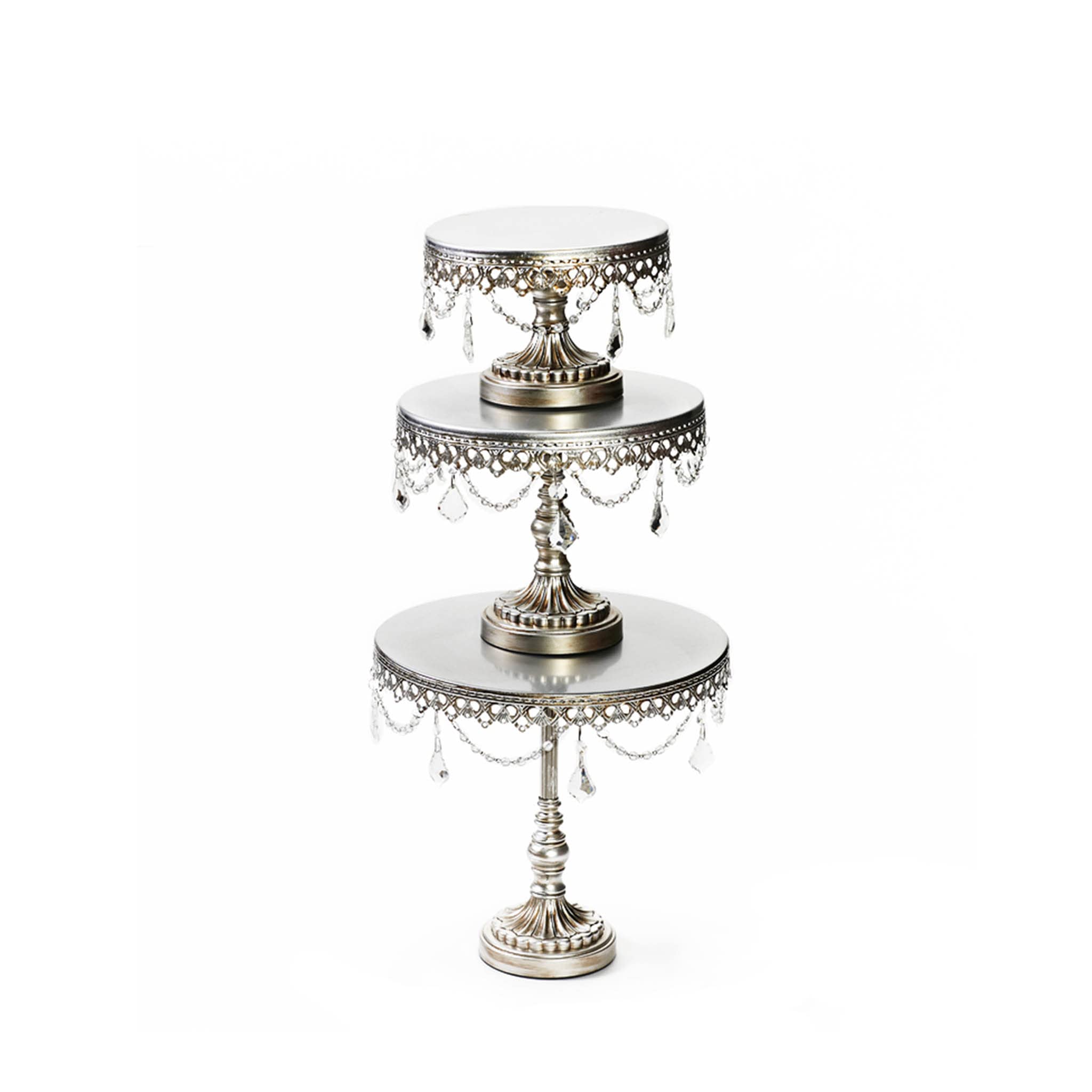 Luxury Chandelier Round Cake Stand Set of 3 - Elegant Dessert Display for Weddings, Parties & Home Decor