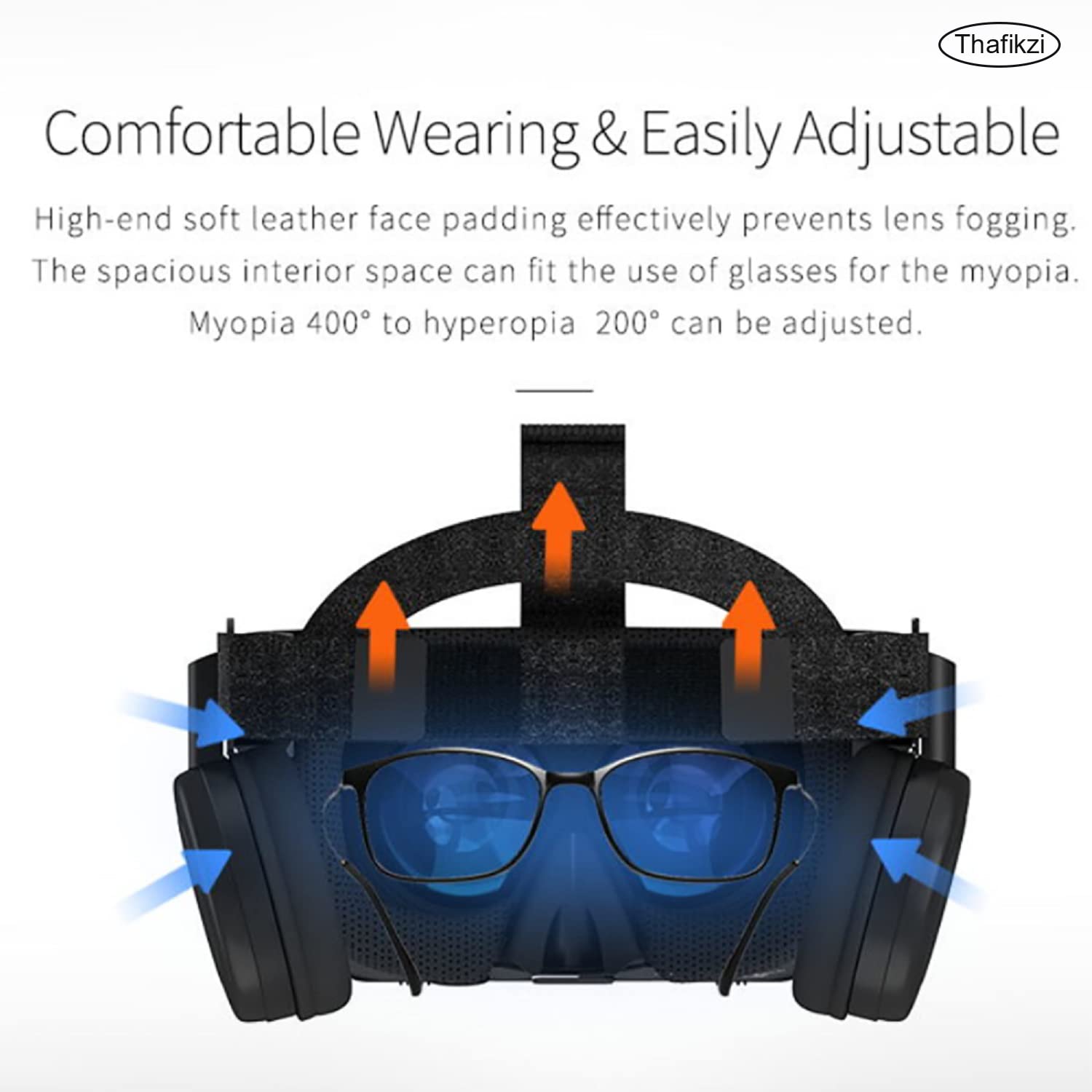 VR Headset Compatible with iPhone & Android - Bluetooth Virtual Reality Goggles with Remote Control | 3D VR Glasses for Mobile Gaming & 3D Movies | Eye Protection for Adults & Kids | Perfect Gift for Gamers & Movie Lovers (Black)