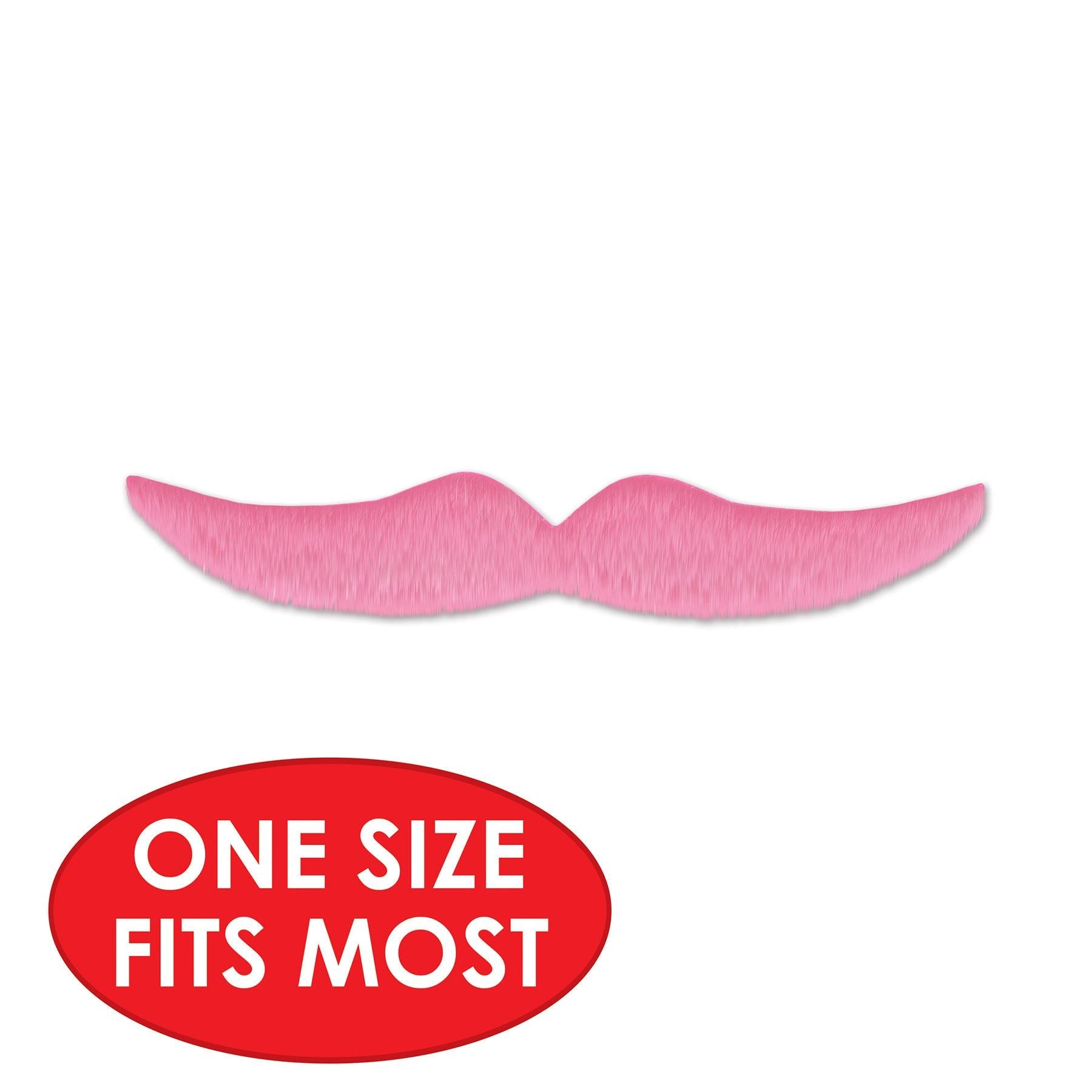 12 Pack Beistle Hairy 'Stache Pink Mustache Party Favors - Perfect for Birthday Parties, Costume Events & Themed Celebrations