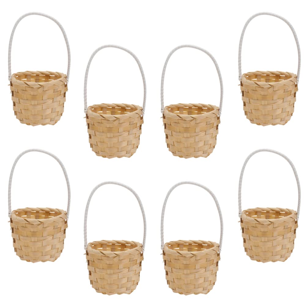 Vintage Wedding Flower Basket Set - 8pcs Handmade Woven Baskets for Wedding Decor & Baby Showers