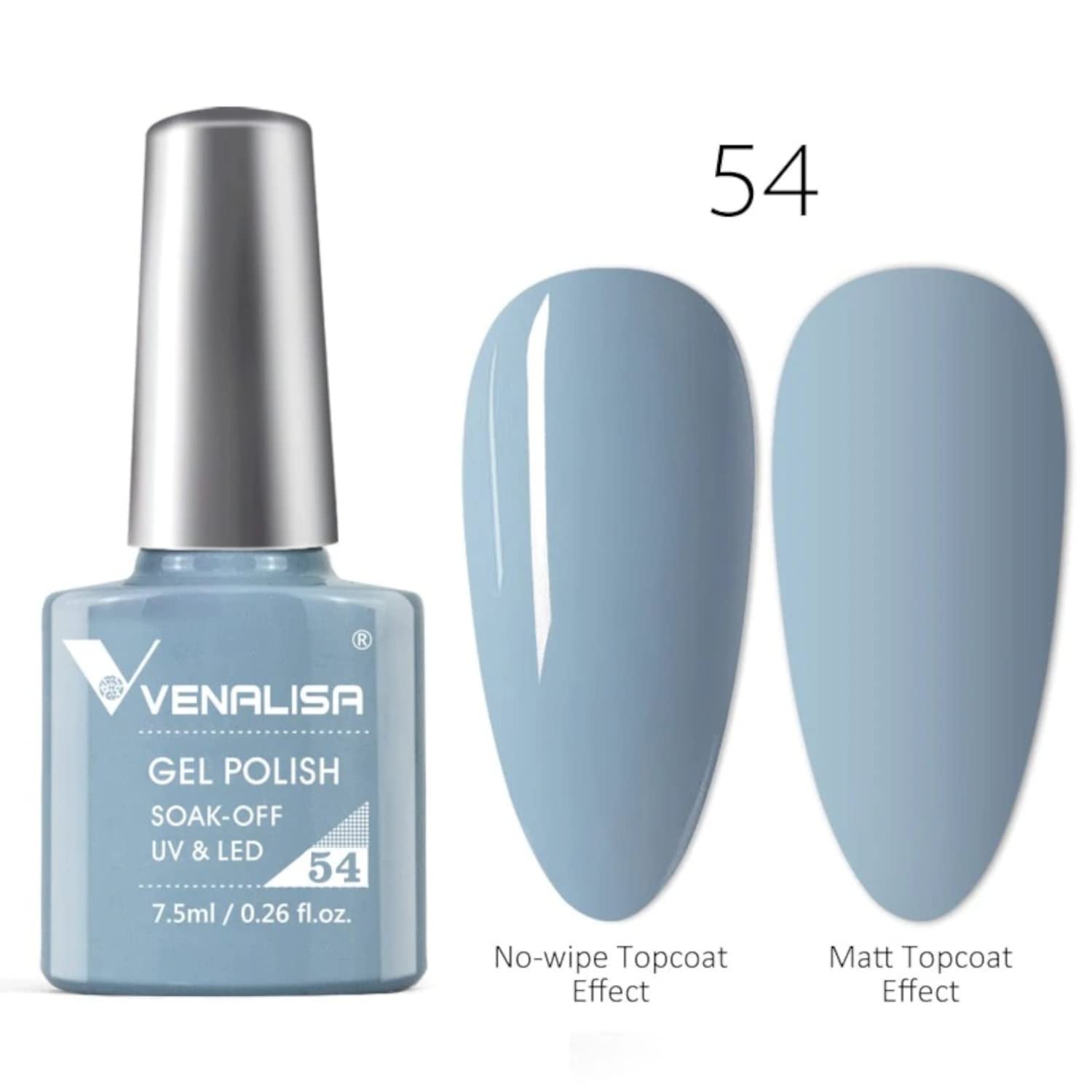 VENALISA 7.5ml #54 Soak Off UV LED Gel Nail Polish - Long Lasting Salon Quality Manicure Gel for Nail Art & DIY Starter Kit - Cures with UV/LED Light - Perfect for Home, Salon & Party Nail Designs