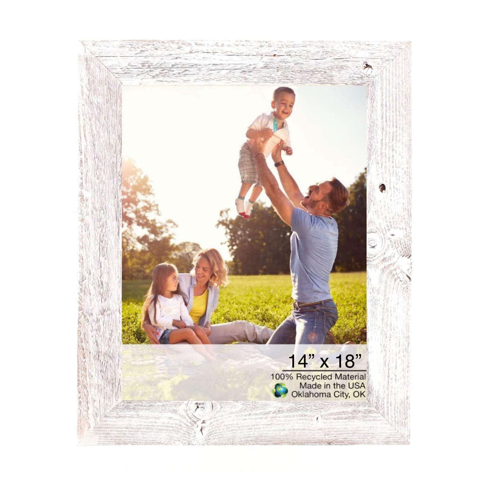 HomeRoots 14x18 Inch Whitewashed Wood Picture Frame - Perfect for Wall Decor, Family Photos & Art Display in Living Room, Bedroom or Office