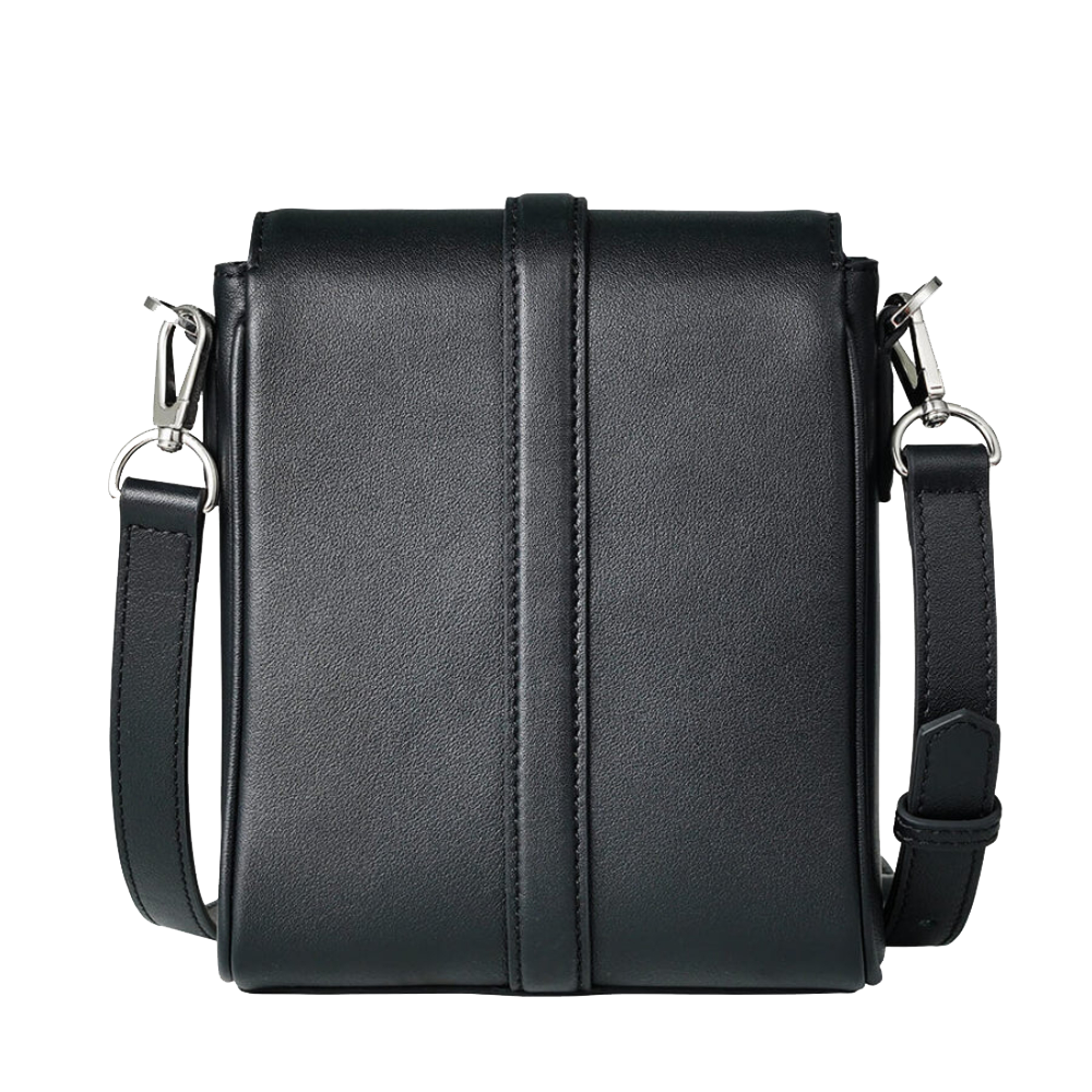 Premium Men's Leather Crossbody Messenger Bag - Slim Business Courier Bag for Work & Travel - Stylish & Durable Black Leather Shoulder Bag for Office, Commuting & Daily Use