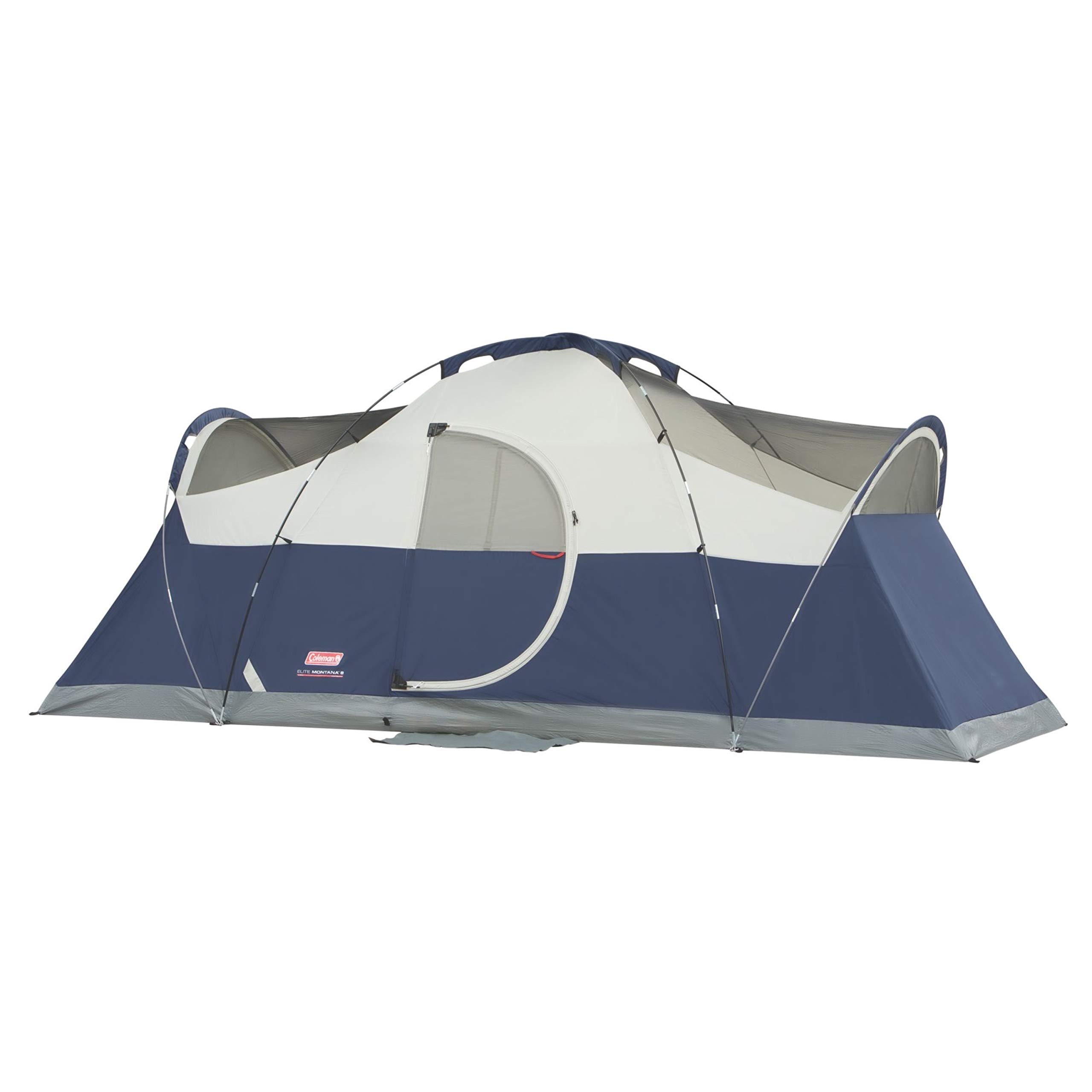 Coleman Elite Montana 8-Person Weatherproof Camping Tent with LED Lighting System (3 Settings), Rainfly & Air Vent - Perfect for Family Outdoor Adventures, Backpacking & Music Festivals