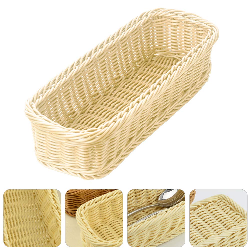 Japanese Woven Cutlery Storage Basket - Square PP Chopsticks Holder for Kitchen & Dining