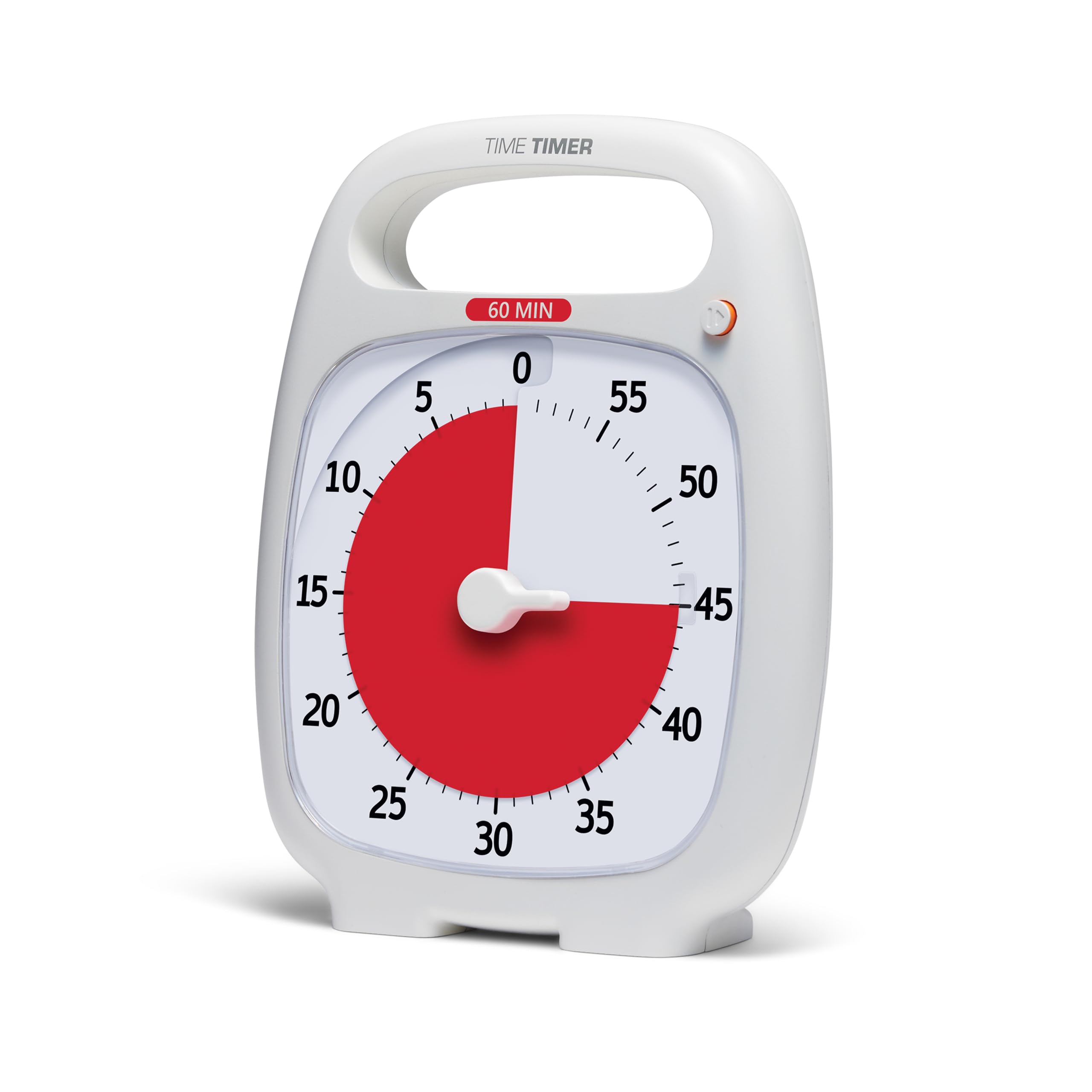 Time Timer PLUS 60 Minute Visual Countdown Timer with Portable Handle - Silent Operation Study Tool for Classroom, Office & Homeschooling - Perfect for Time Management, Productivity & Focus (White)