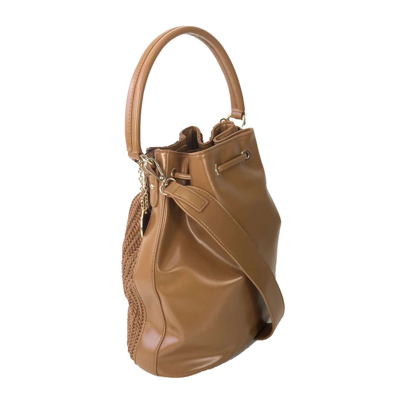 Alex Max Haper Vegan Leather Crossbody Bucket Bag - Stylish Woven Drawstring Shoulder Bag for Women, Perfect for Daily Use, Travel & Shopping
