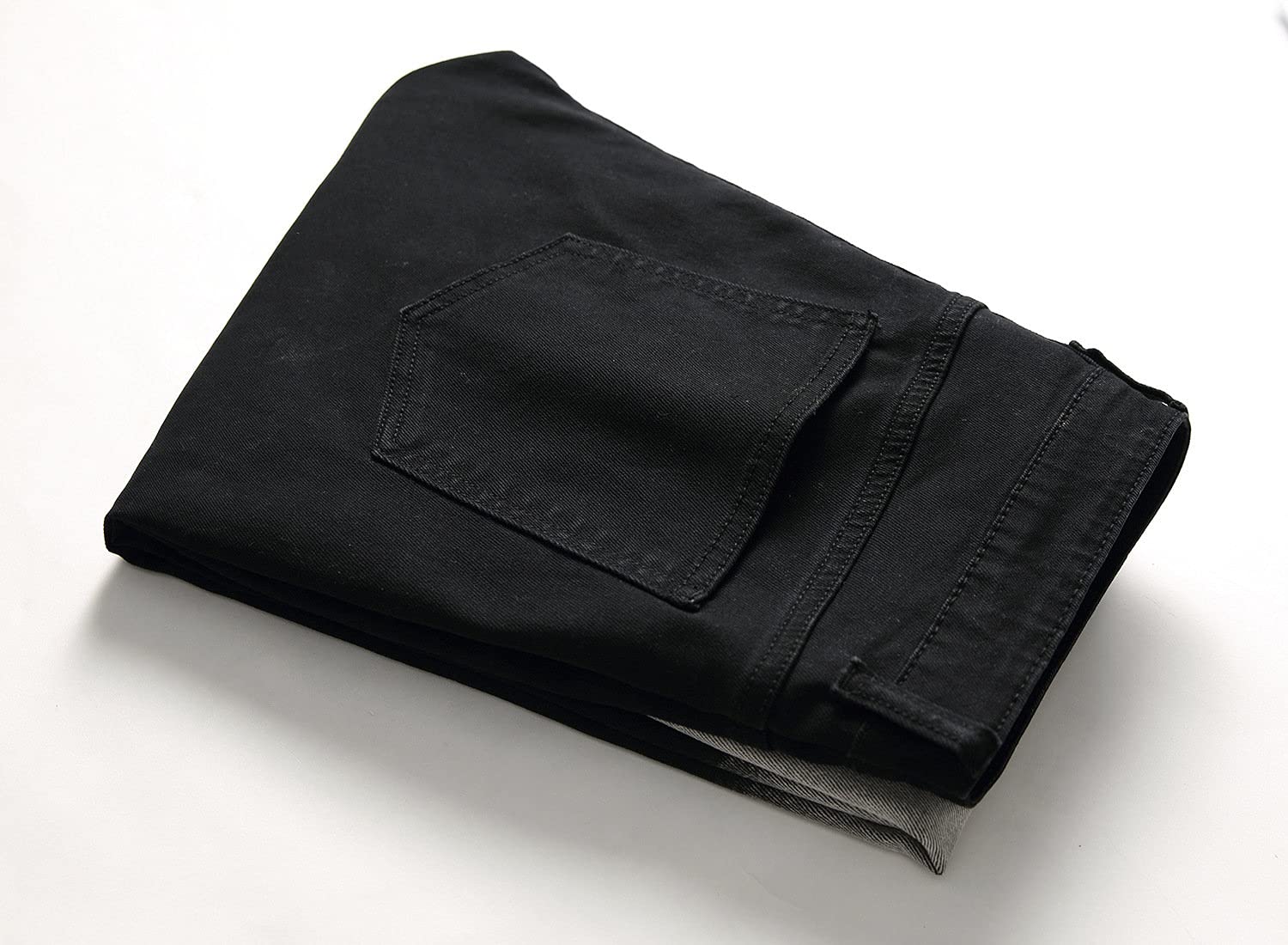**Men's Floral Ripped Distressed Stretch Skinny Jeans - Slim Fit Destroyed Denim Pants for Casual Wear & Street Fashion**