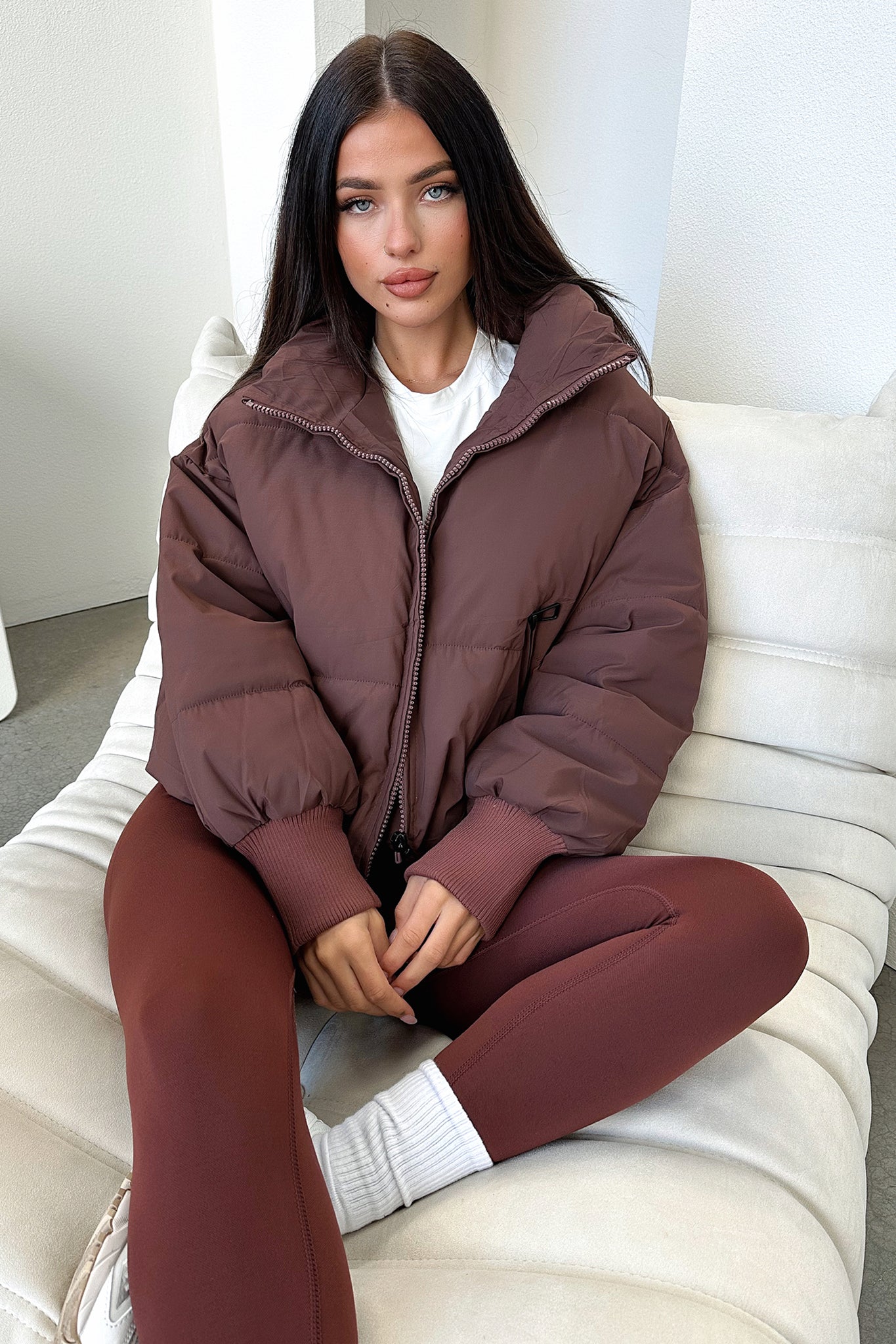Premium Ajax Puffer Jacket for Men & Women - Warm Winter Coat, Water-Resistant, Lightweight - Brown Outdoor Jacket for Skiing, Hiking & Cold Weather