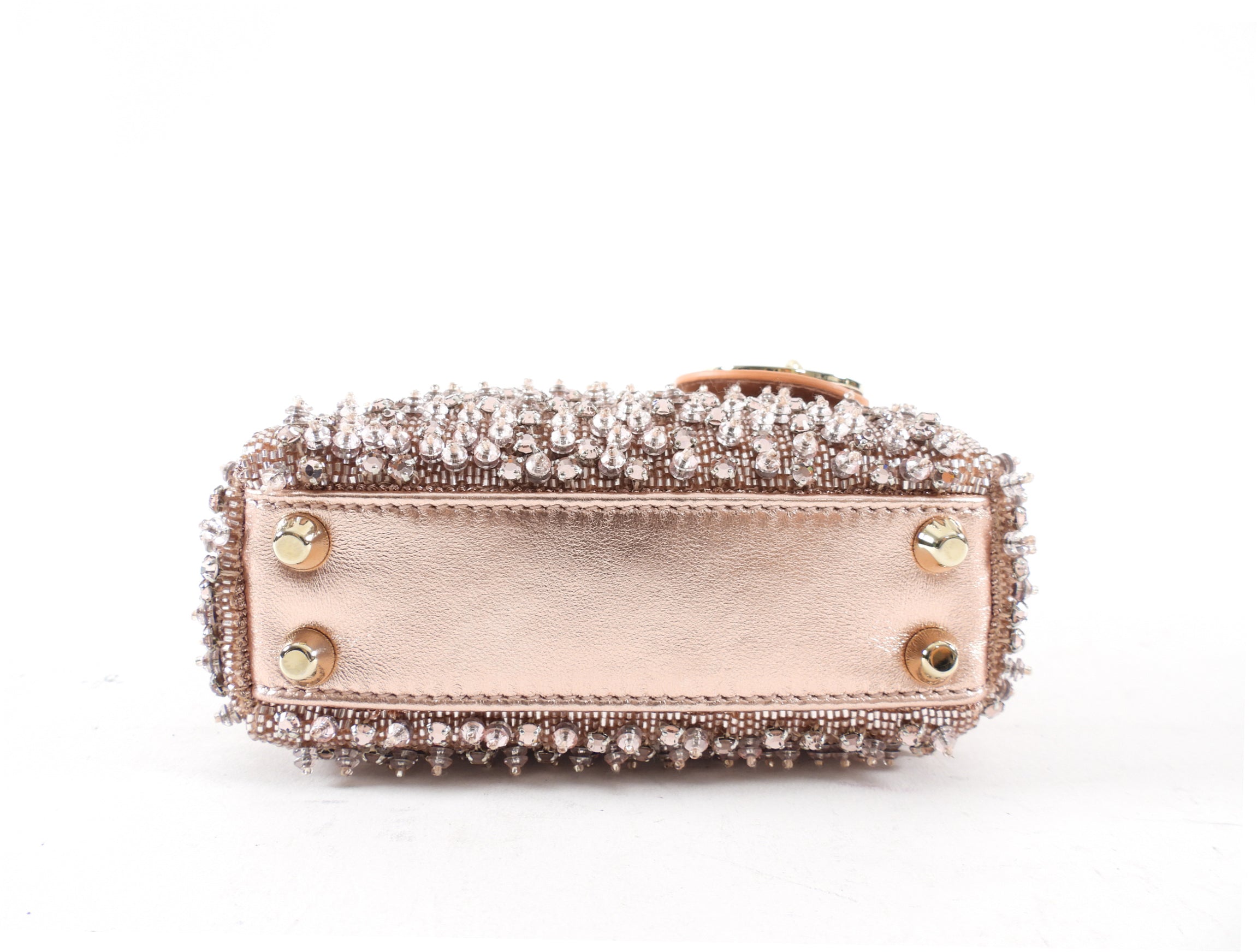 Dior Lady Dior Pink Metallic Leather Bead Crystal Embroidered Micro Bag - Luxury Evening Clutch for Parties, Weddings & Special Occasions