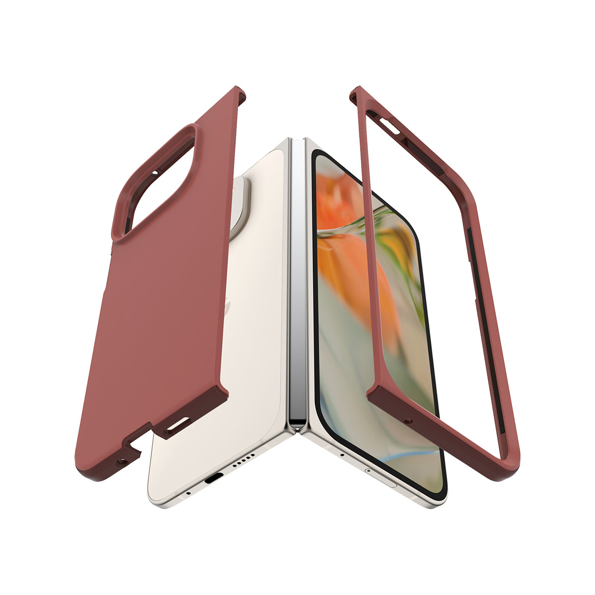 OtterBox Fold Case Thin Flex Series for Google Pixel 9 Pro - Slim Protective Phone Cover with Drop Protection | Red Clay Color | Perfect for Work, Travel & Everyday Use
