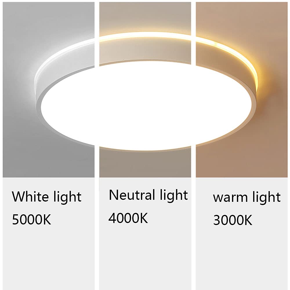 Energy Efficient LED Ceiling Light Fixture - 3 Color Temperature, Ultra-Thin Flush Mount, Side Emitting Design for Living Room, Bedroom & Office | Modern Round Minimalist Lighting Solution
