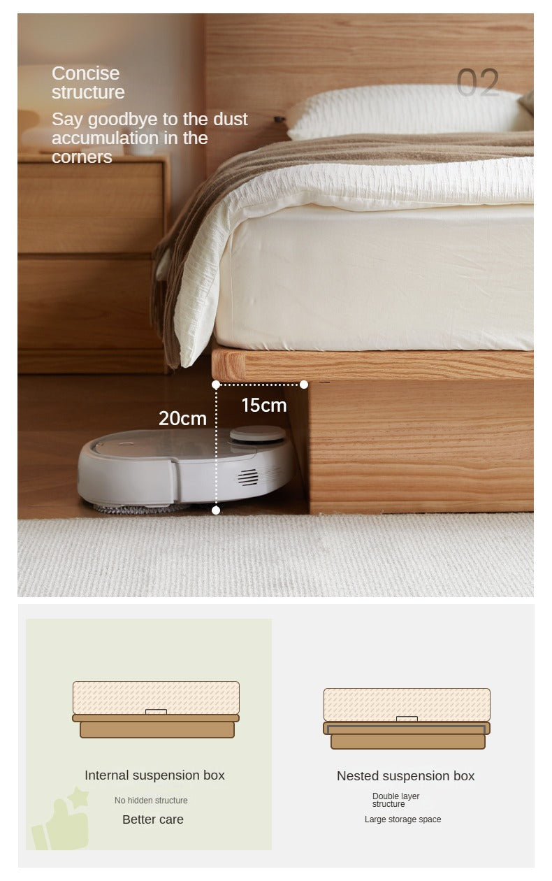 Oak Solid Wood Floating Nightstand with Storage - Modern Bedside Shelf for Bedroom, Living Room & Office Organization