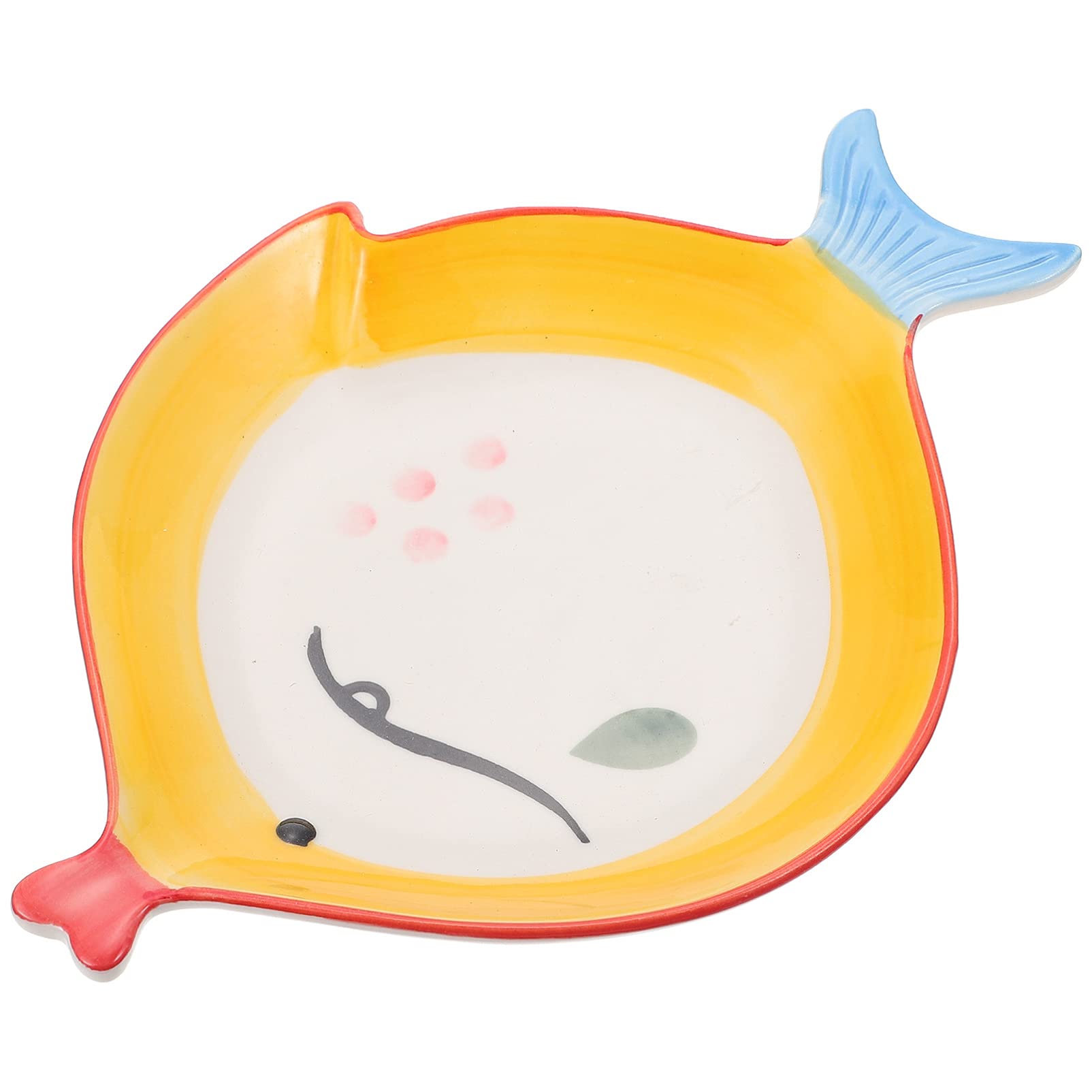 IMIKEYA Ceramic Fish-Shaped Salad Plate - Porcelain Appetizer & Dessert Dish for Chips, Dips, Veggies, Candy - Elegant Dinnerware for Parties, Home Decor, and Restaurants