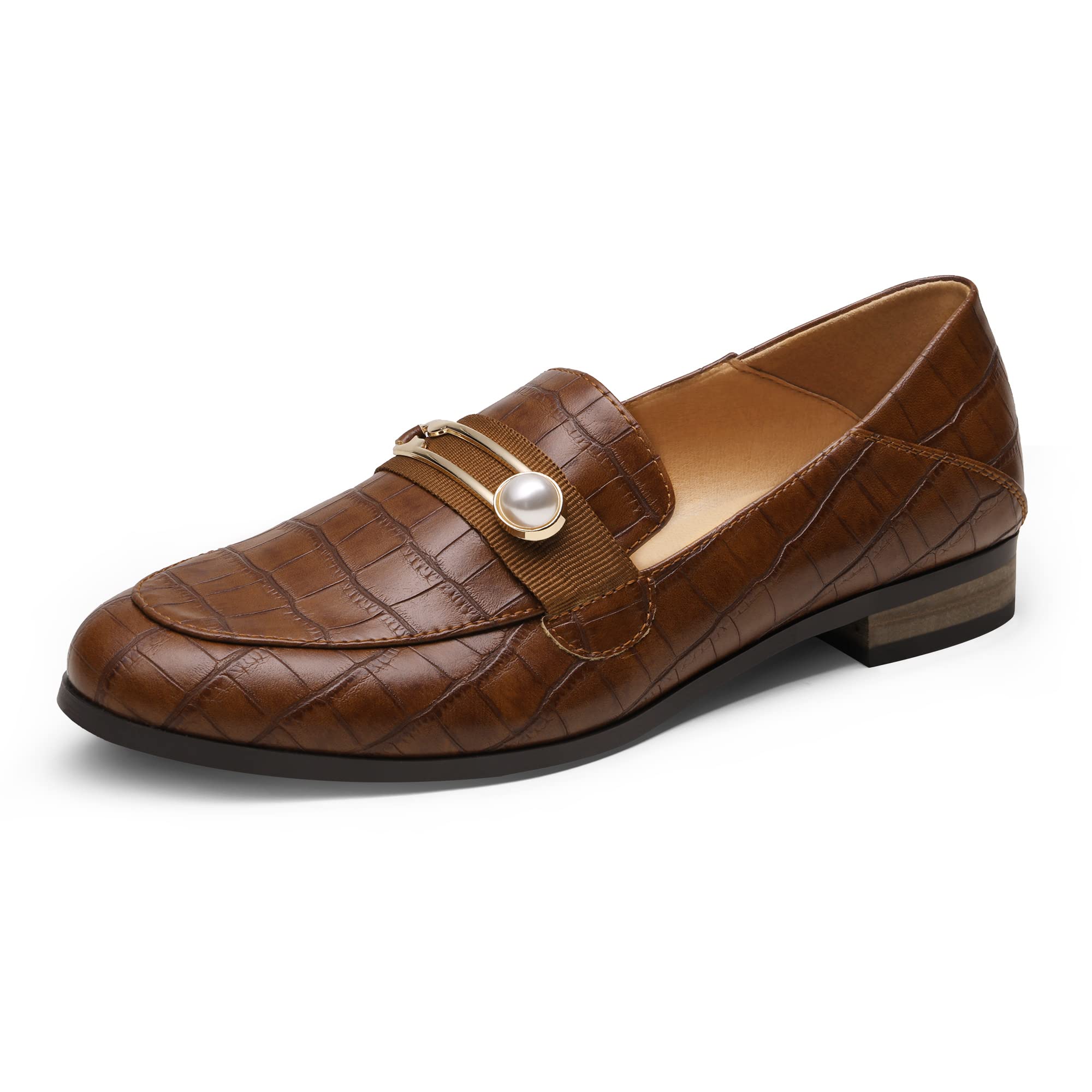 DREAM PAIRS Women's Slip-On Loafers - Comfortable Round Toe Casual & Dressy Flats for Work, Office & Everyday Wear