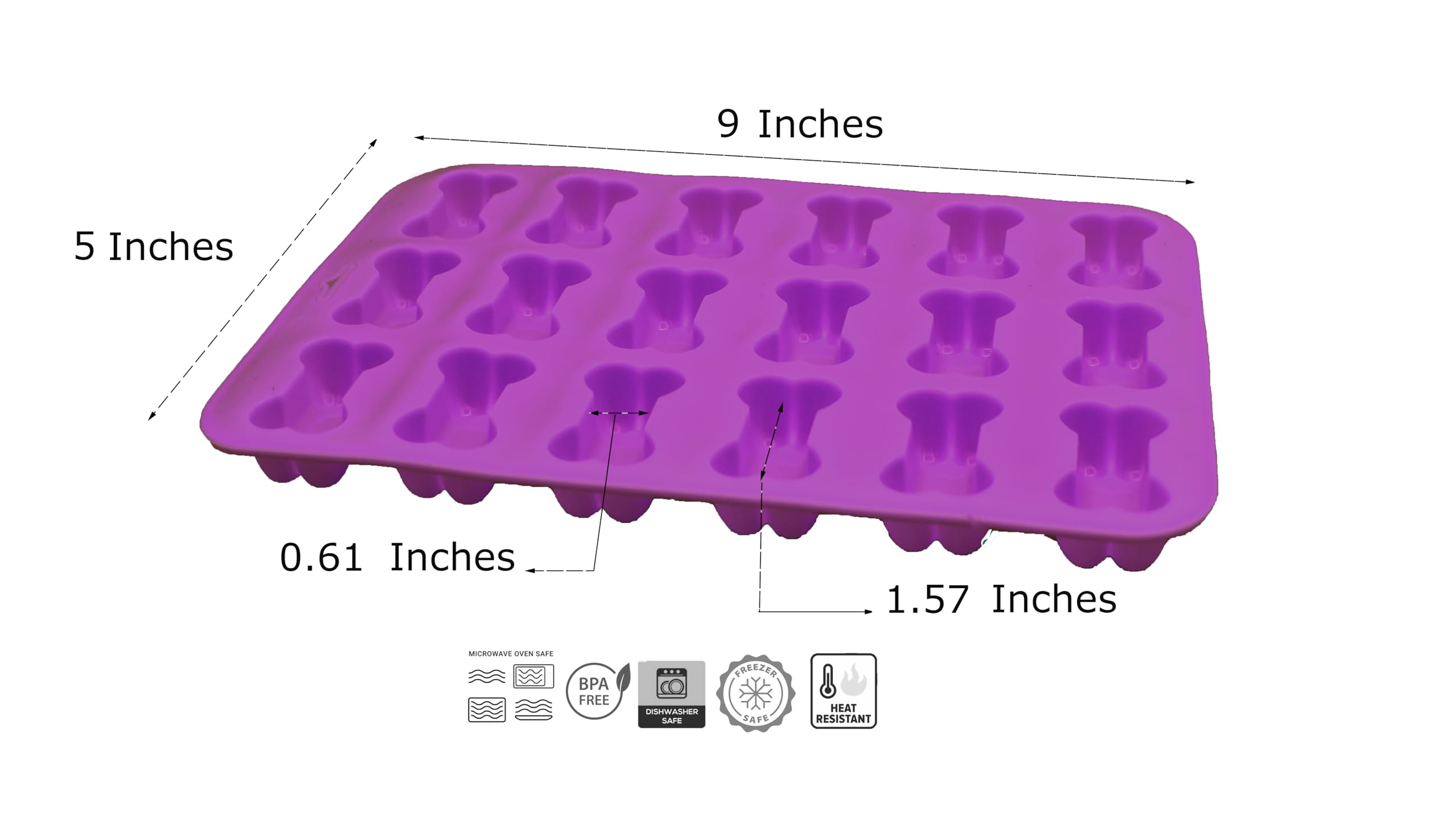 Reusable Silicone Dog Bone Paw Mold for Homemade Treats - Microwave & Freezer Safe - Perfect for DIY Dog Biscuits & Baking (Red)