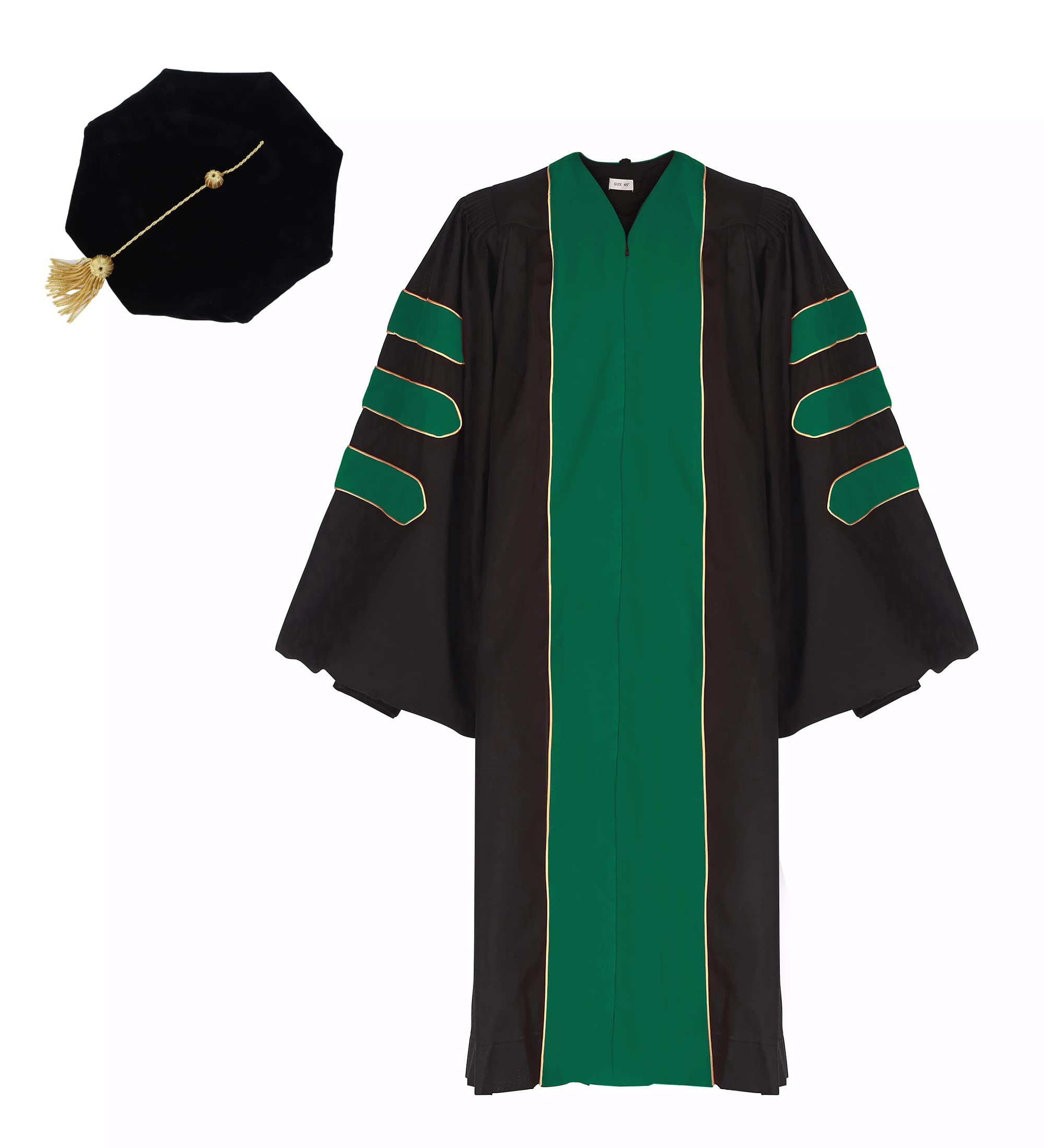 Unisex Doctoral Graduation Gown & 8-Side Tam Cap Set - PhD Graduation Outfit for Faculty & Professors | Perfect for Commencement Ceremonies & Academic Events
