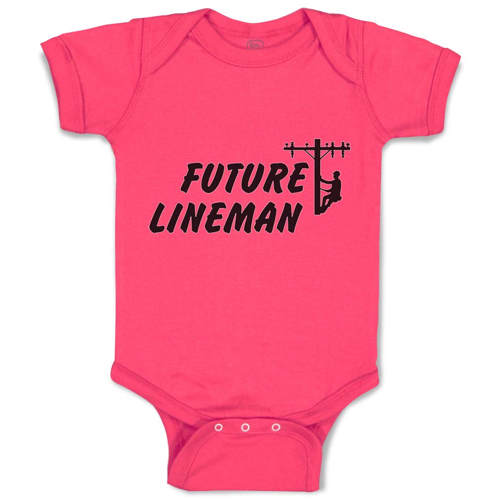 Custom Baby Bodysuit - Future Lineman Style B - Funny Cotton Baby Clothes for Boys & Girls - Perfect for Football Games, Family Photos & Playtime