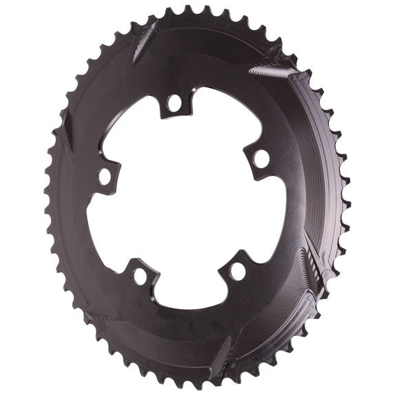Premium AbsoluteBLACK Oval 52T Road Bike Chainring - 110 BCD, 5-Bolt, Black | High-Performance Cycling Component for Road Bikes & Endurance Races