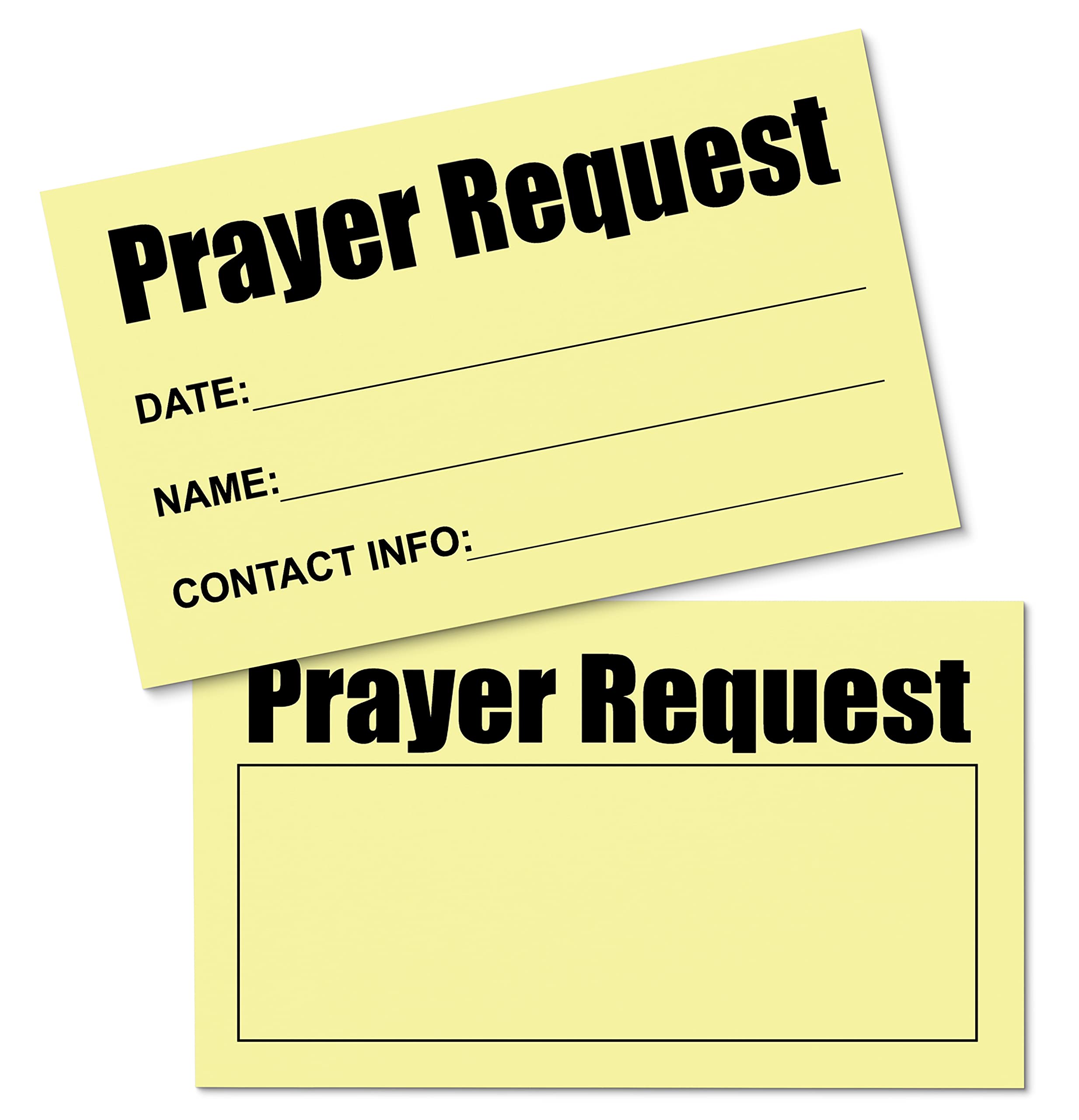 100-Pack Yellow Prayer Request Cards (2 x 3.5 Inches) - Perfect for Church Services, Bible Studies & Religious Events