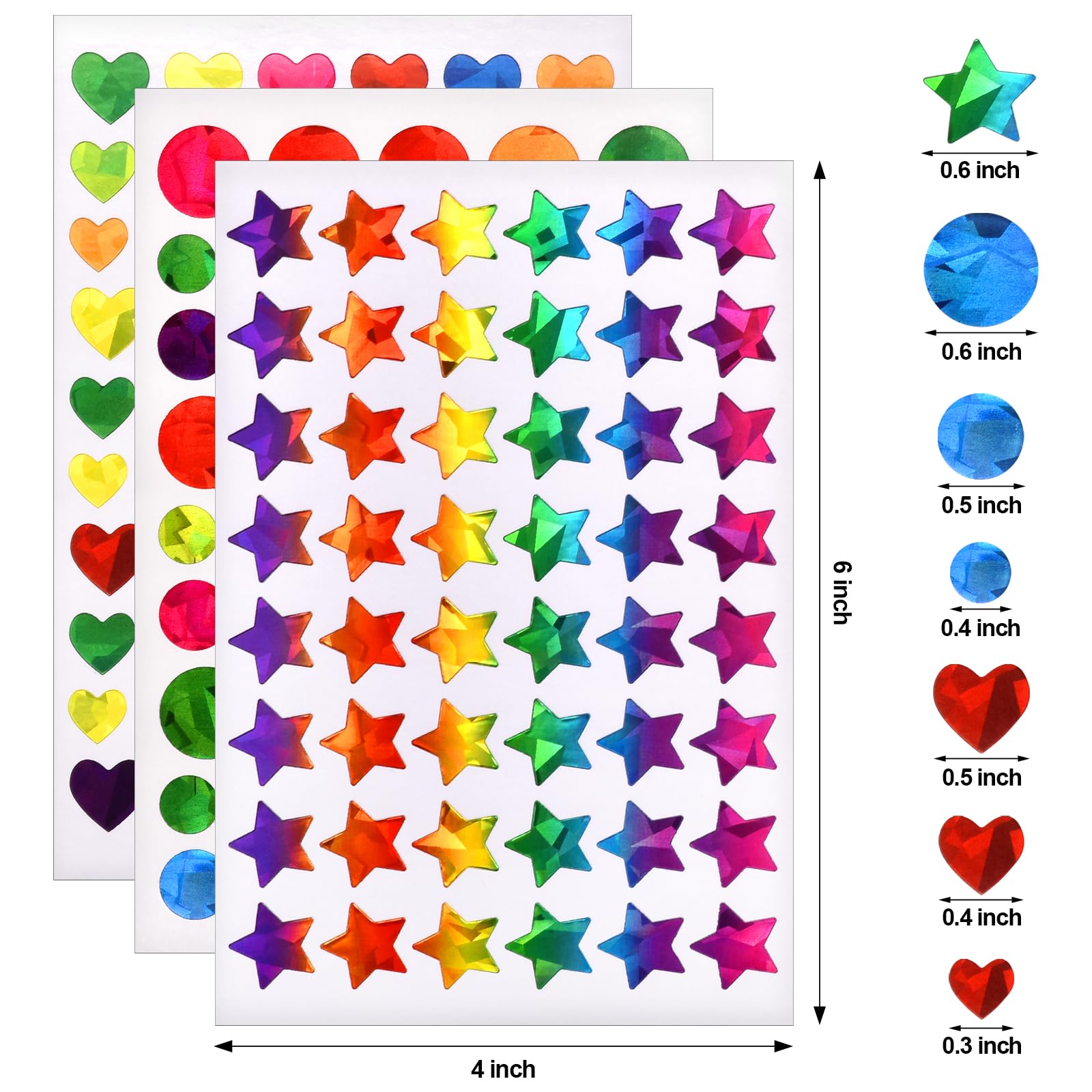 1710 Pcs Glitter Star Stickers for Kids - Holographic Reward Stickers for Classroom, Teachers & Students - Perfect for Behavior Charts, DIY Crafts, Scrapbooking & School Supplies