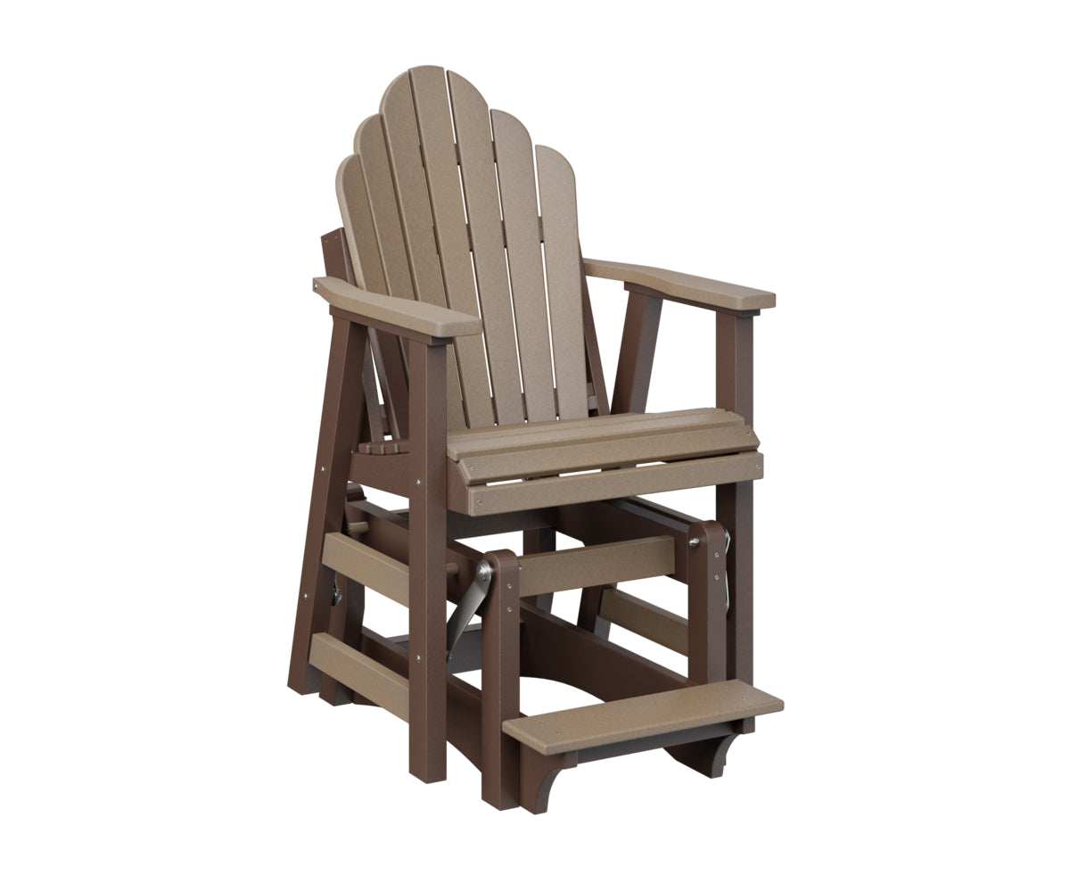 Berlin Gardens Cozi Back Single Counter Glider - Outdoor Patio Swivel Bar Stool for Kitchen Island, Deck & Poolside Relaxation