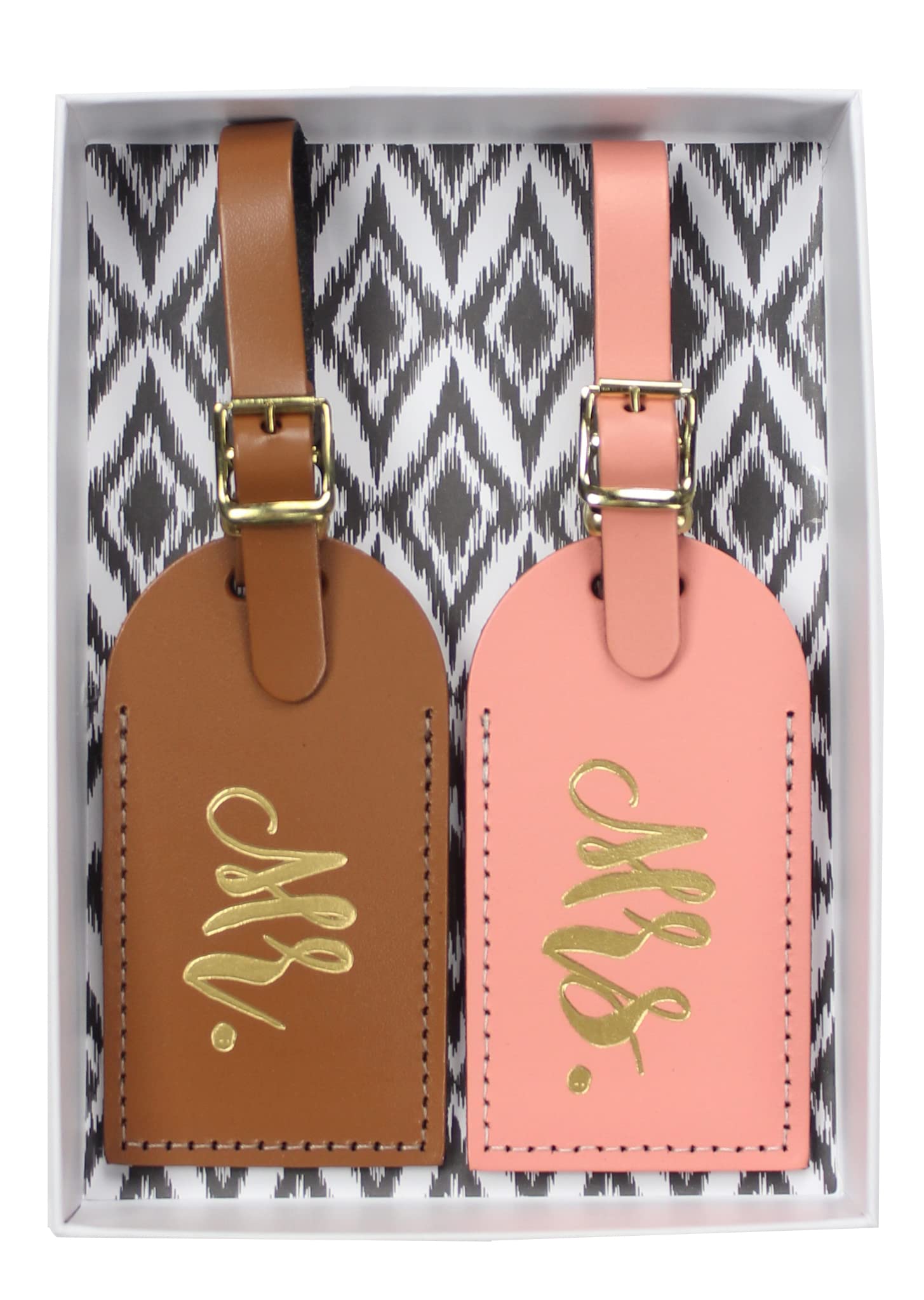 Mr & Mrs Luggage Tags - Personalized Couple Travel Tags for Honeymoon, Wedding, Anniversary - Durable Leather Suitcase ID Tags for Newlyweds & Couples - Perfect for Airports, Cruises & Romantic Getaways