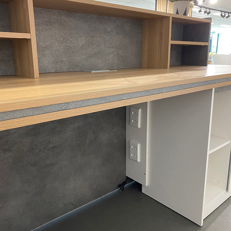 JARIN 2.4M Left Panel Reception Desk in Carbon Grey & White - Modern Office Furniture for Corporate Lobby, Hotel Front Desk & Business Reception Areas