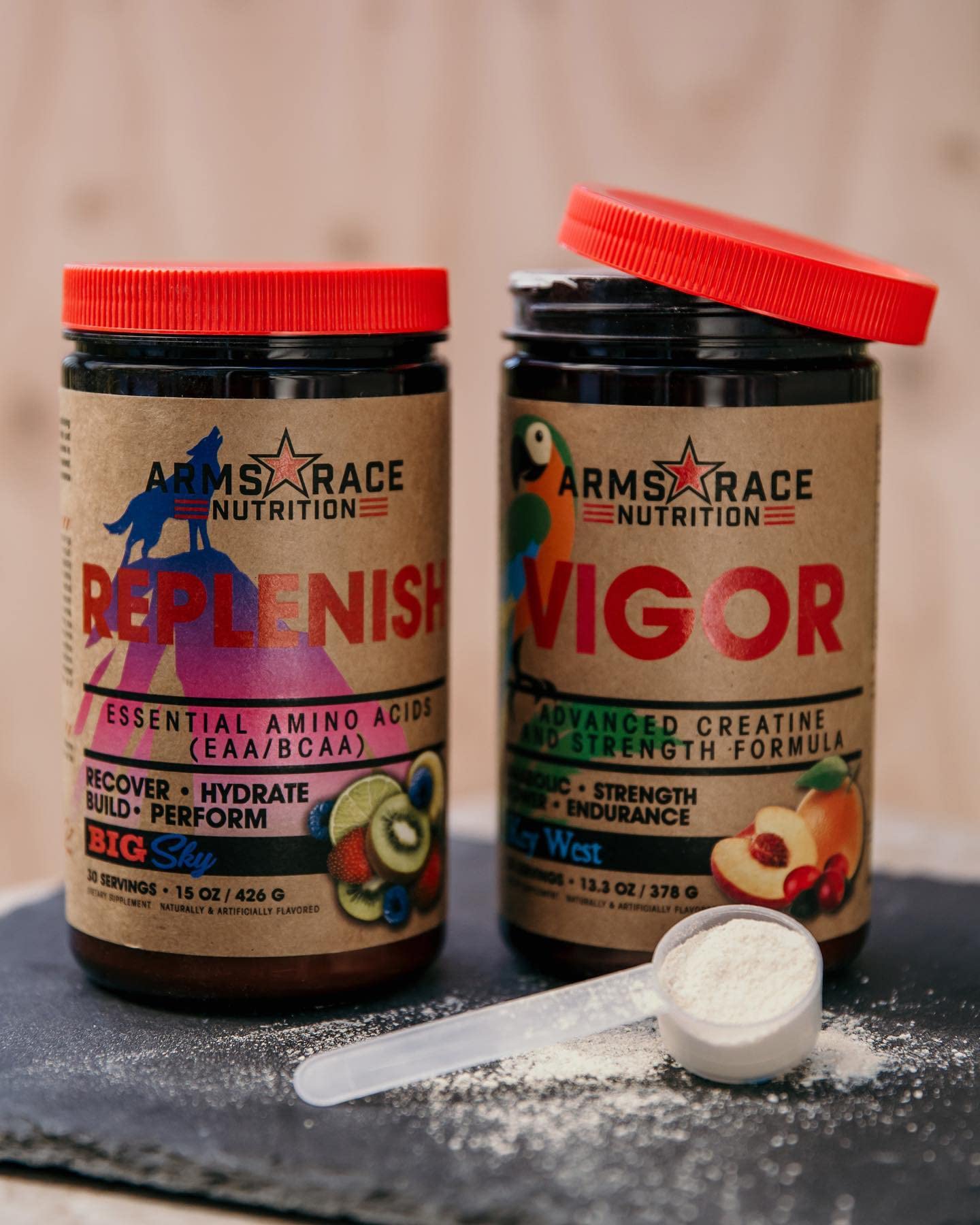Arms Race Nutrition Replenish Essential Amino Acids (EAA/BCAA) - 30 Servings Tart Candy Strings Flavor - Post Workout Recovery & Muscle Growth Supplement for Athletes & Fitness Enthusiasts