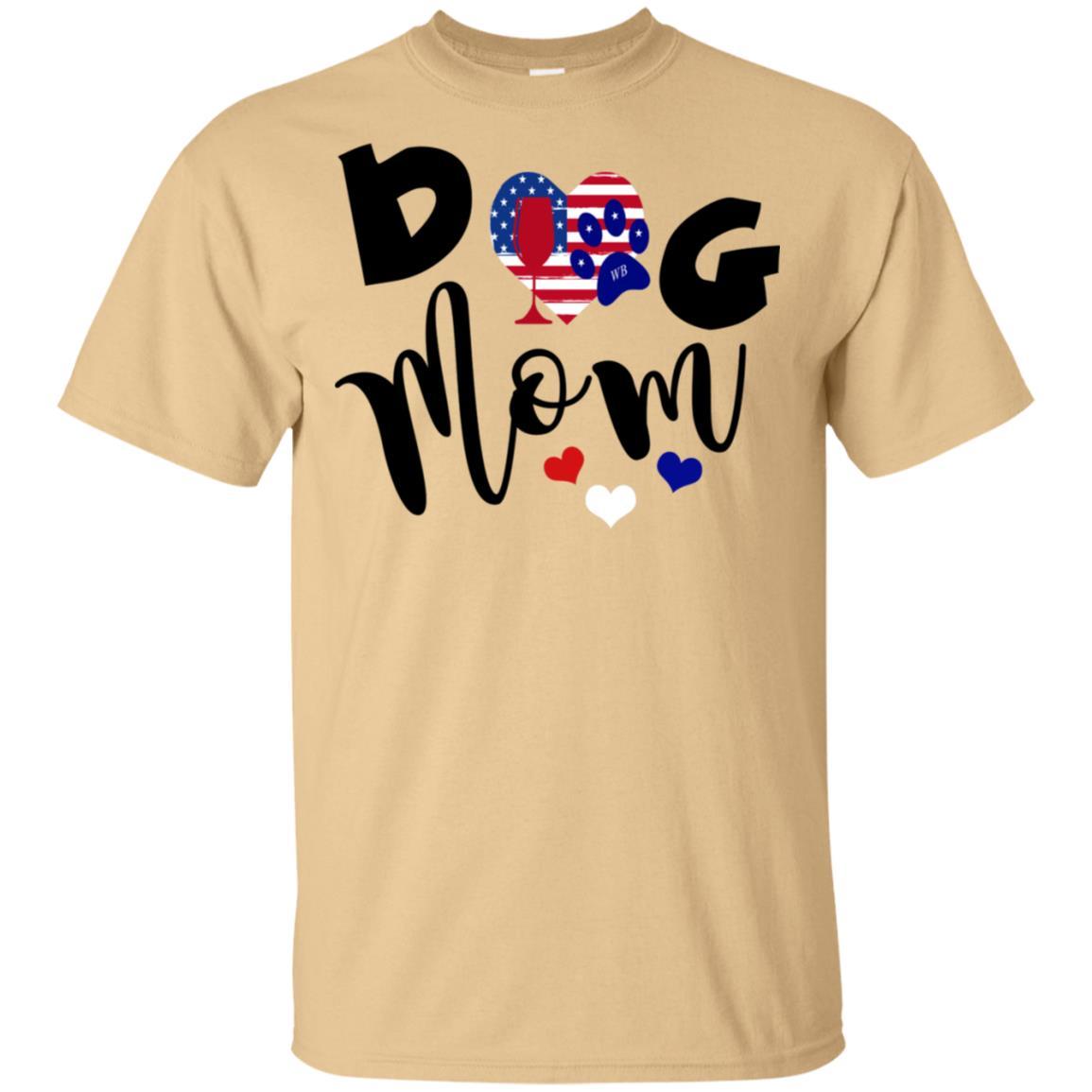 American Dog Mom Ultra Soft Cotton T-Shirt | WineyBitches.Co | Perfect for Pet Lovers, Dog Walks & Casual Outfits