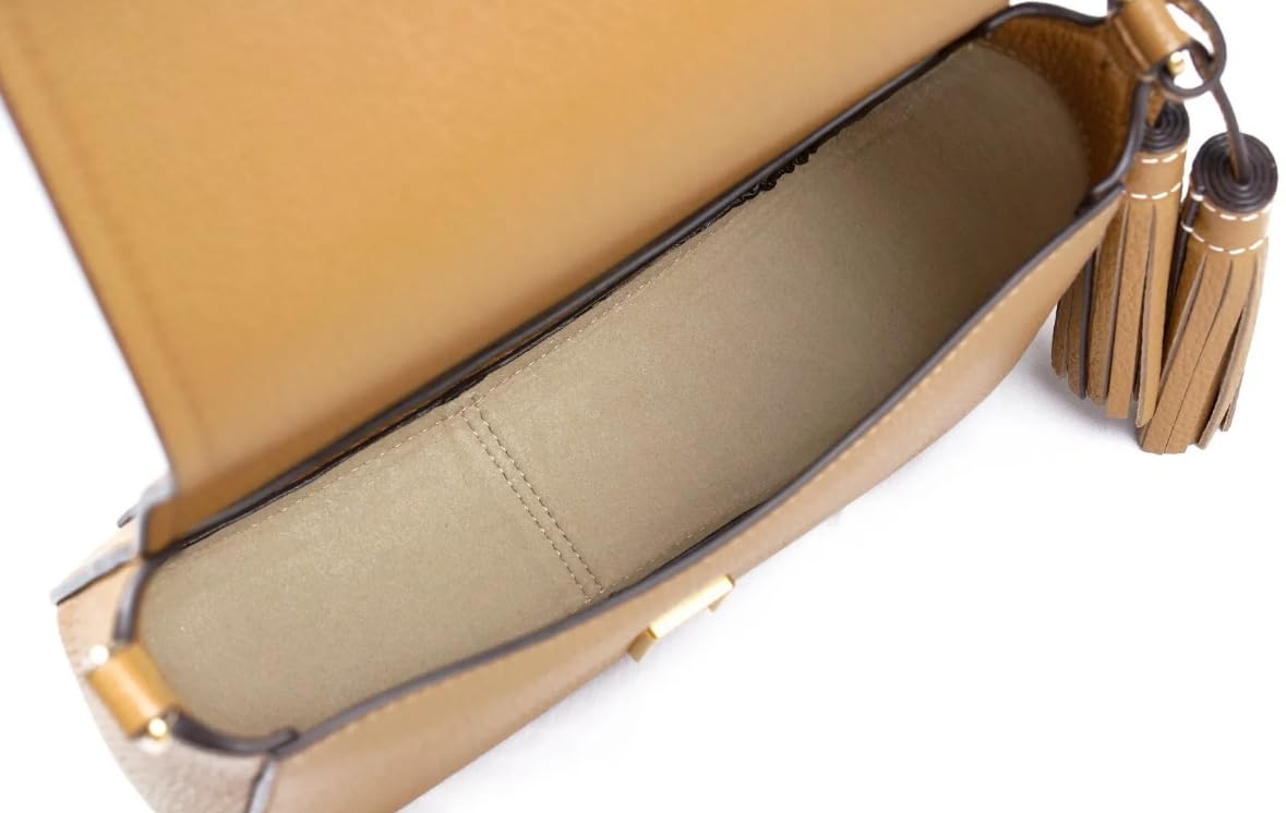 Tory Burch Thea Pebbled Leather Crossbody Shoulder Bag in Tiramisu | Stylish Flap Design for Women | Perfect for Work, Travel & Everyday Use