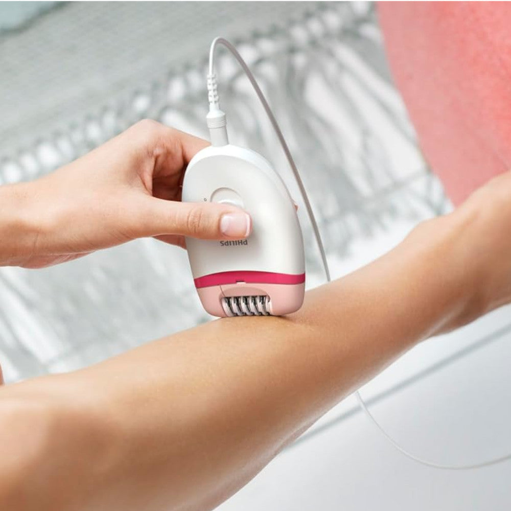 PHILIPS BRE235/04 Women's Epilator - Corded Compact Hair Remover for Smooth Skin | Perfect for Legs, Underarms & Bikini Line | Home & Travel Use