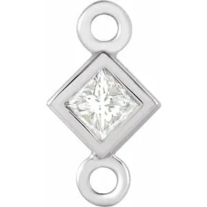 Lab Grown Diamond Charm Bracelet - Square Cut Cubic Zirconia Pendant for Women - Perfect for Anniversary, Wedding & Everyday Elegant Jewelry Gift