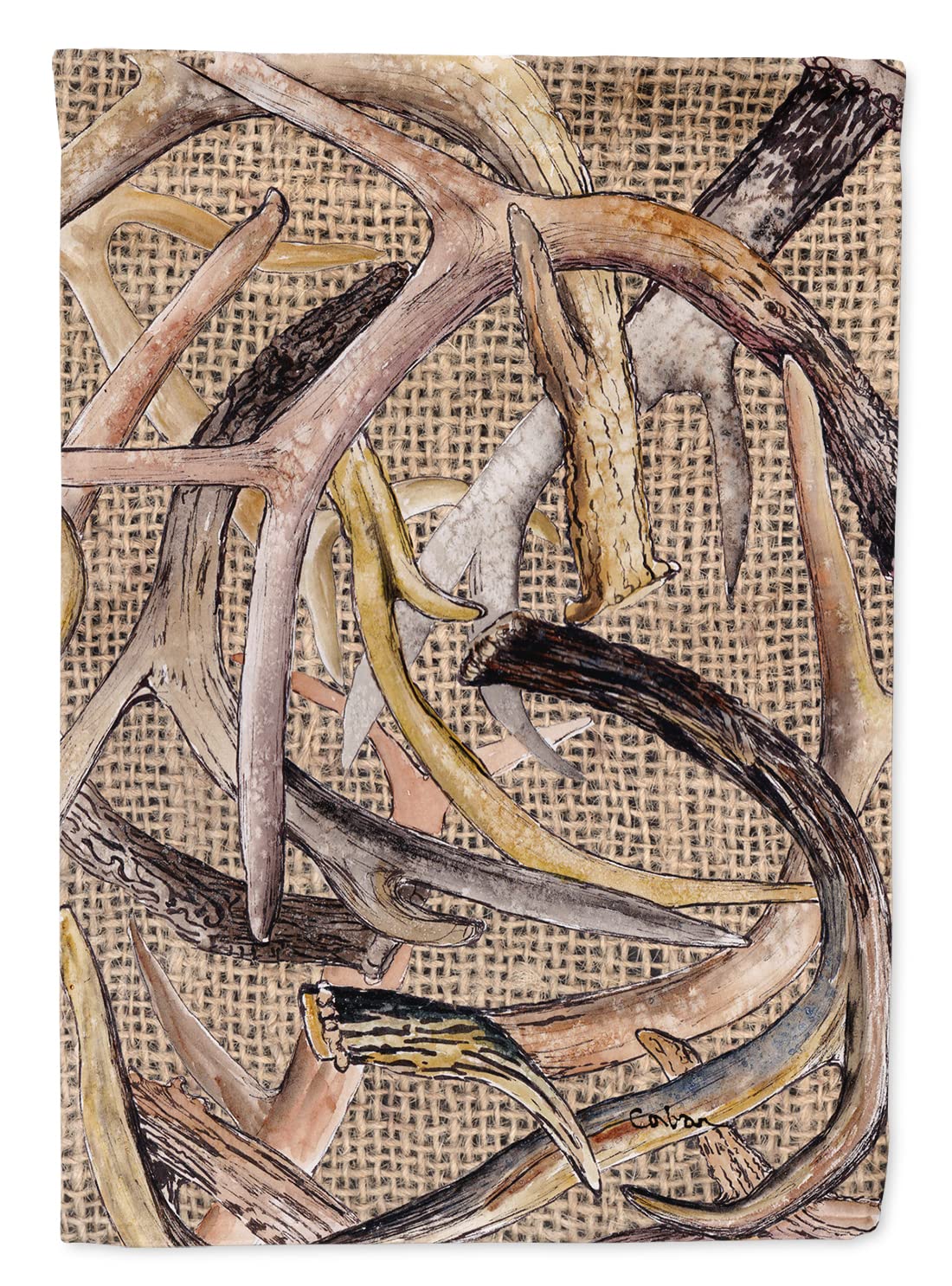 Caroline's Treasures 8732GF Deer Antlers Garden Flag - Colorful Outdoor Yard Banner for Mailbox, Patio, Flower Beds & Lawn Decor | Perfect for Seasonal Home Decor & Garden Landscaping