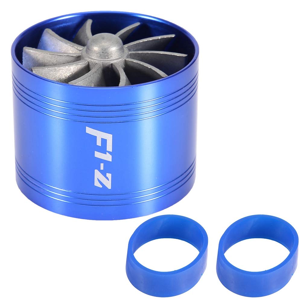 Universal 64mm Car Turbo Air Intake Turbonator - Blue Super Charger for Fuel Efficiency